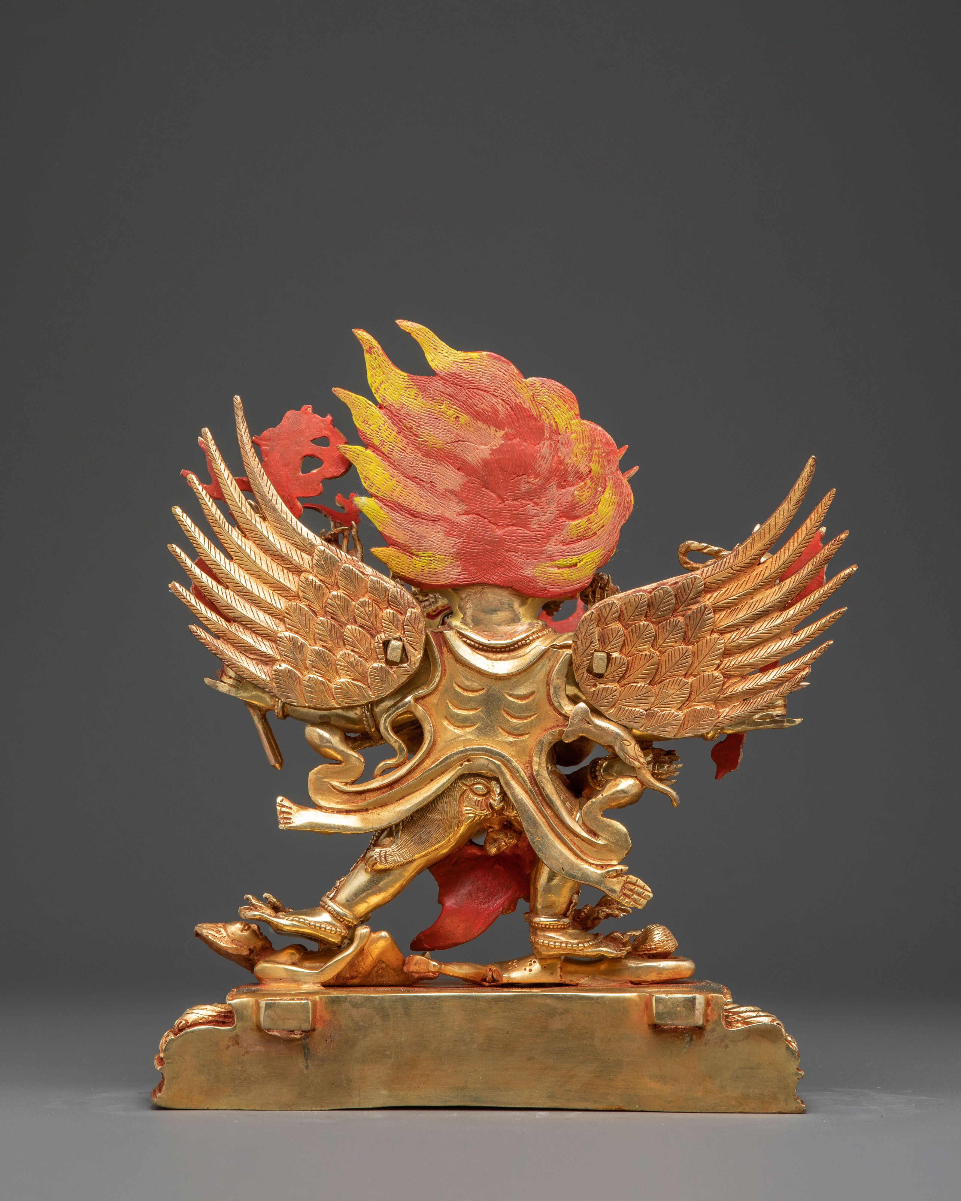 Handcrafted Golden Statue of Hayagriva | Fierce Tibetan Protector Deity