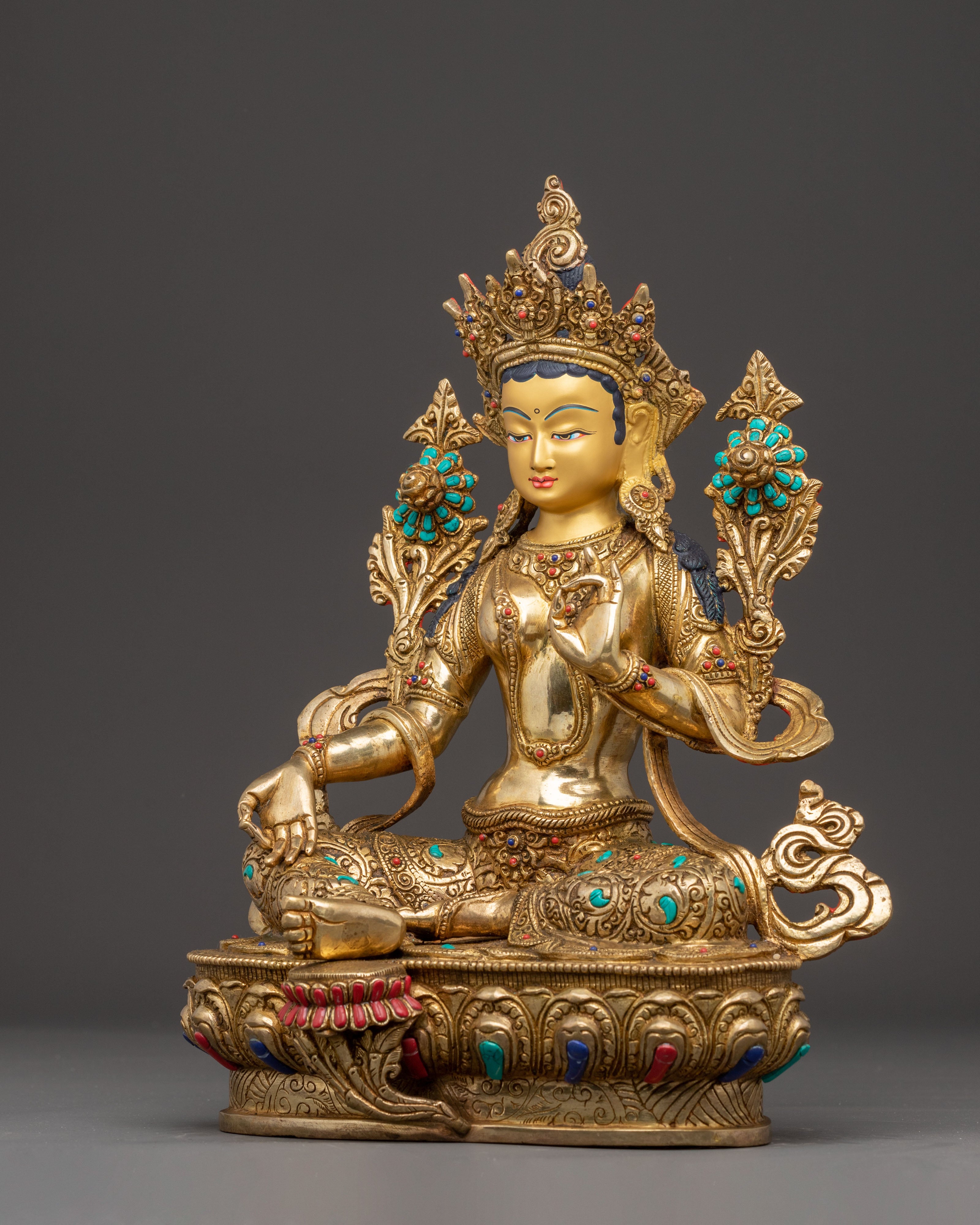 Statue of Mother Green Tara, Symbol of Compassion | Nepali Handmade Icon