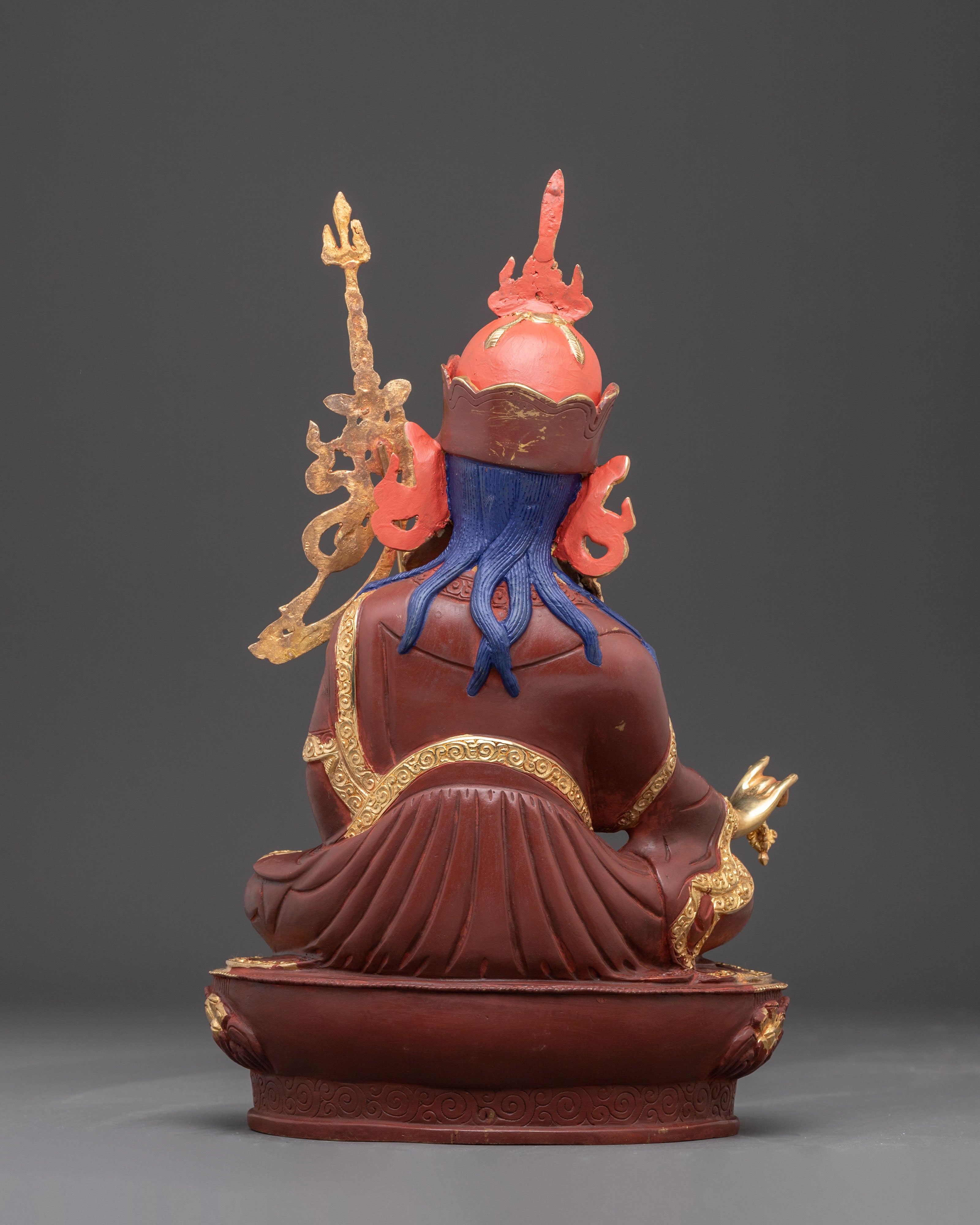 Nepalese Handcrafted Guru Rinpoche Copper Statue