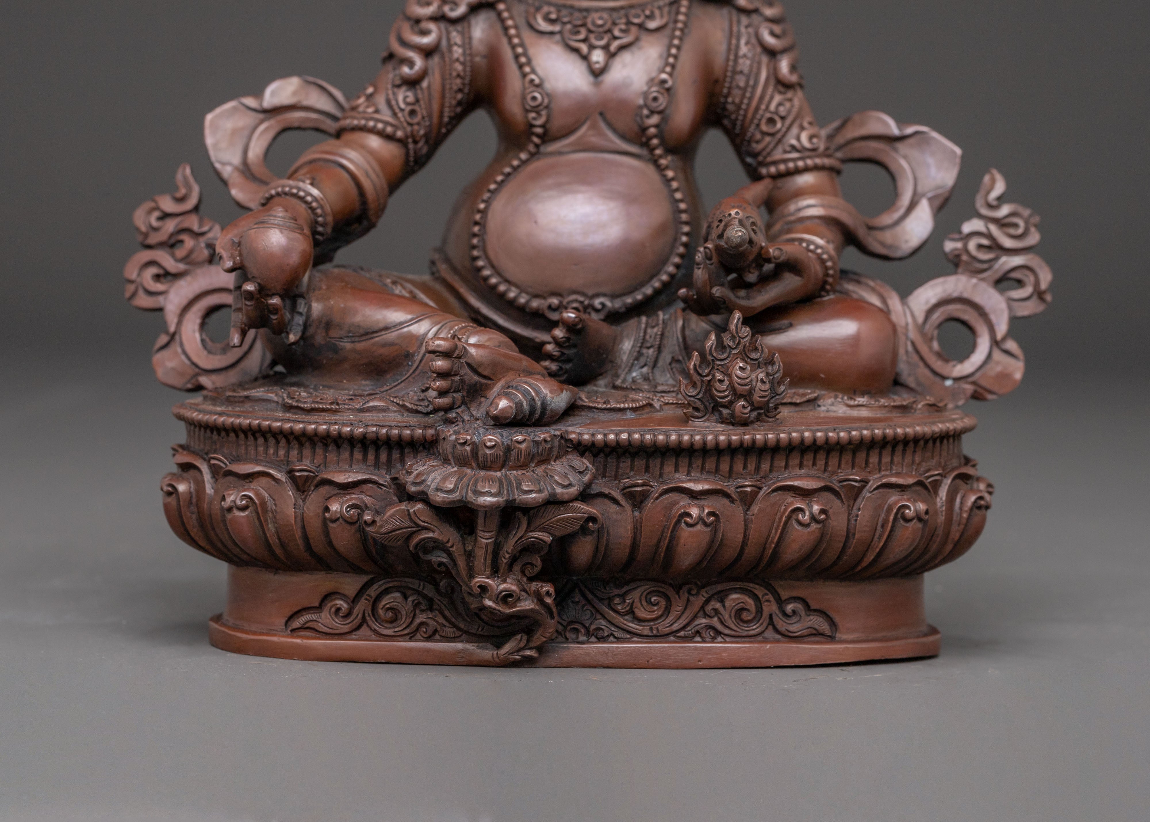 Dzambhala Oxidized Statue of Wealth | Tibetan Buddhist Deity