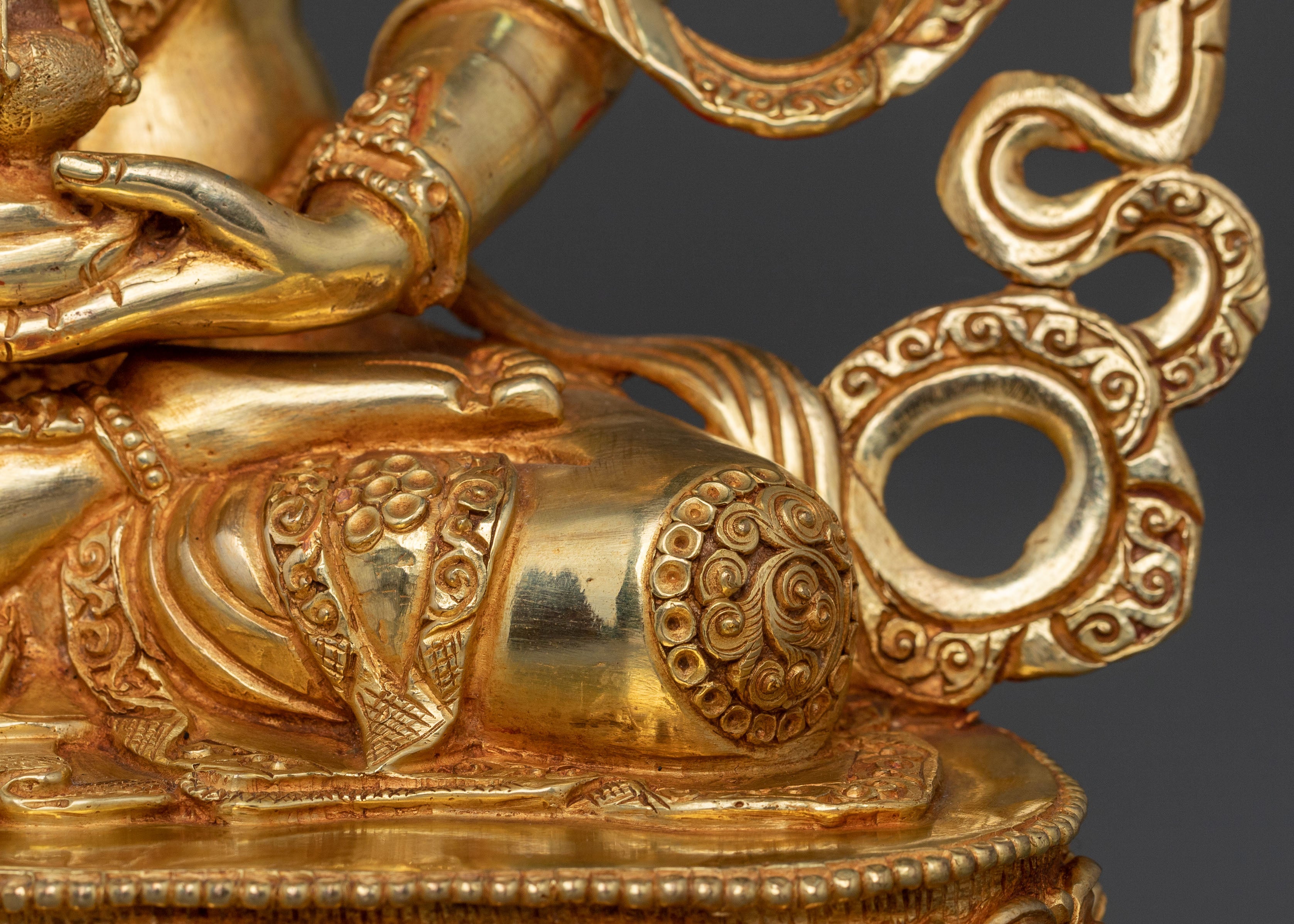Handcrafted Amitayus Statue | 24K Gold Gilded Deity