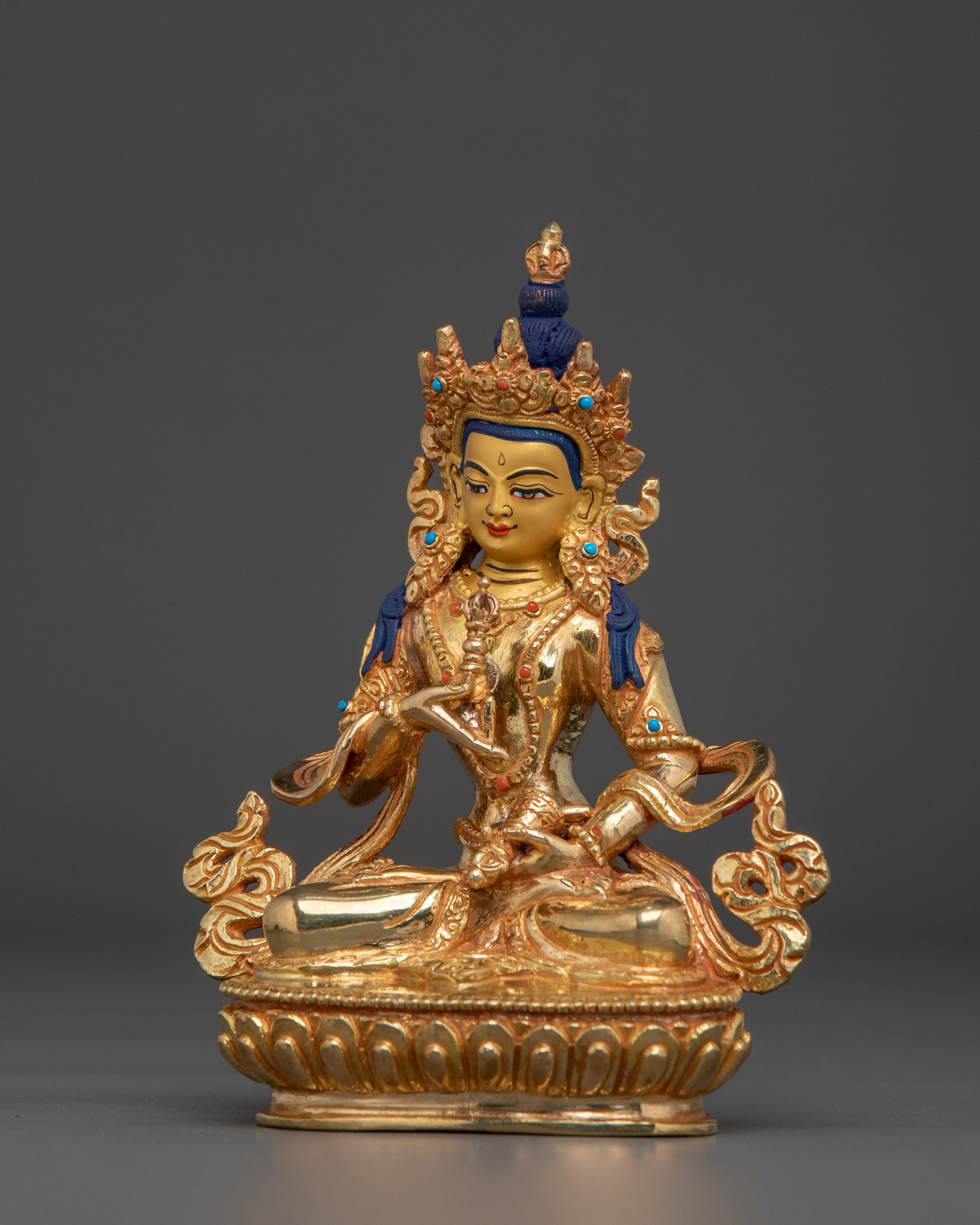 Vajrasattva Traditionally Hand Carved Statue : Altar Decor