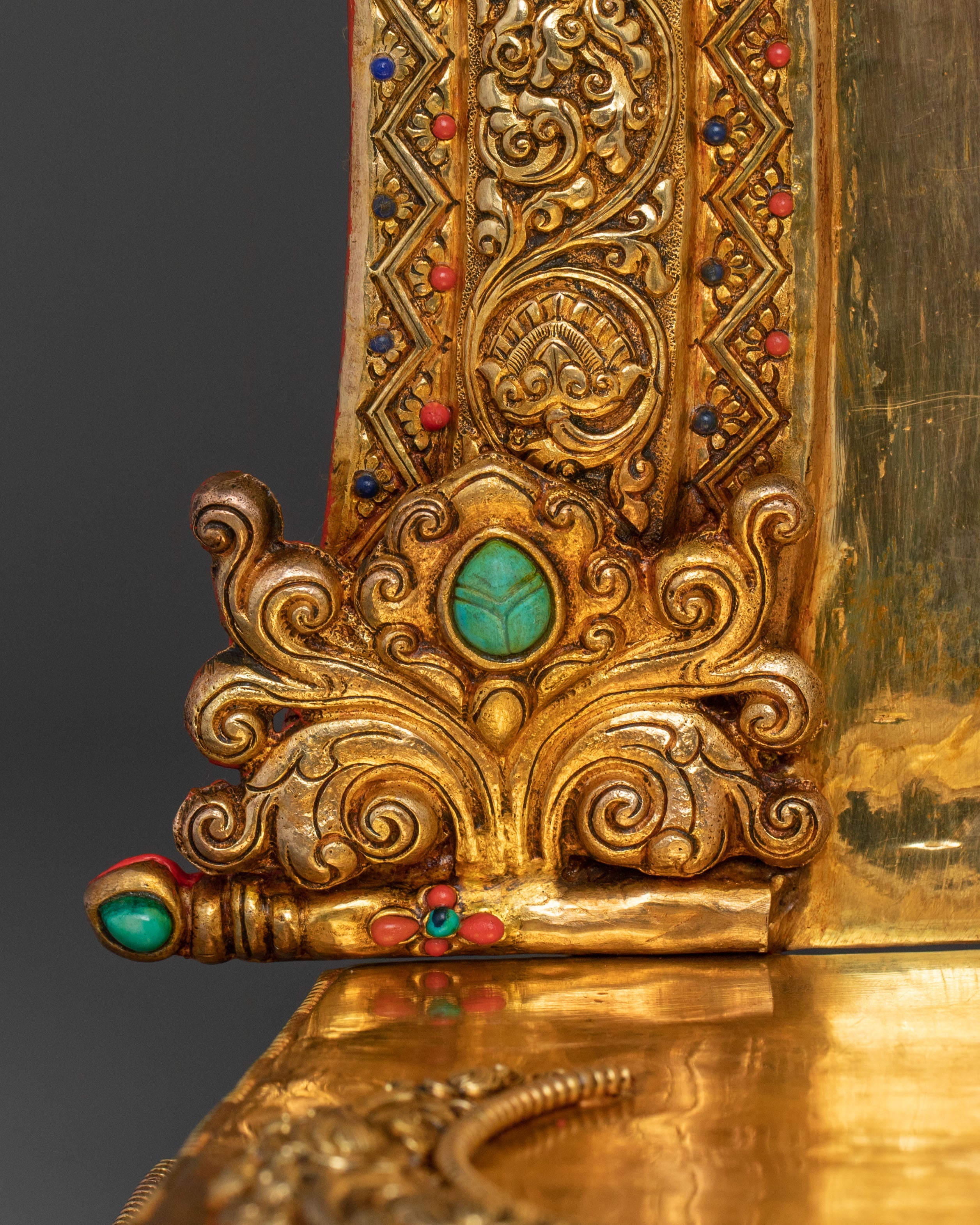Shakyamuni Buddha On Throne | 24K Gold Glided
