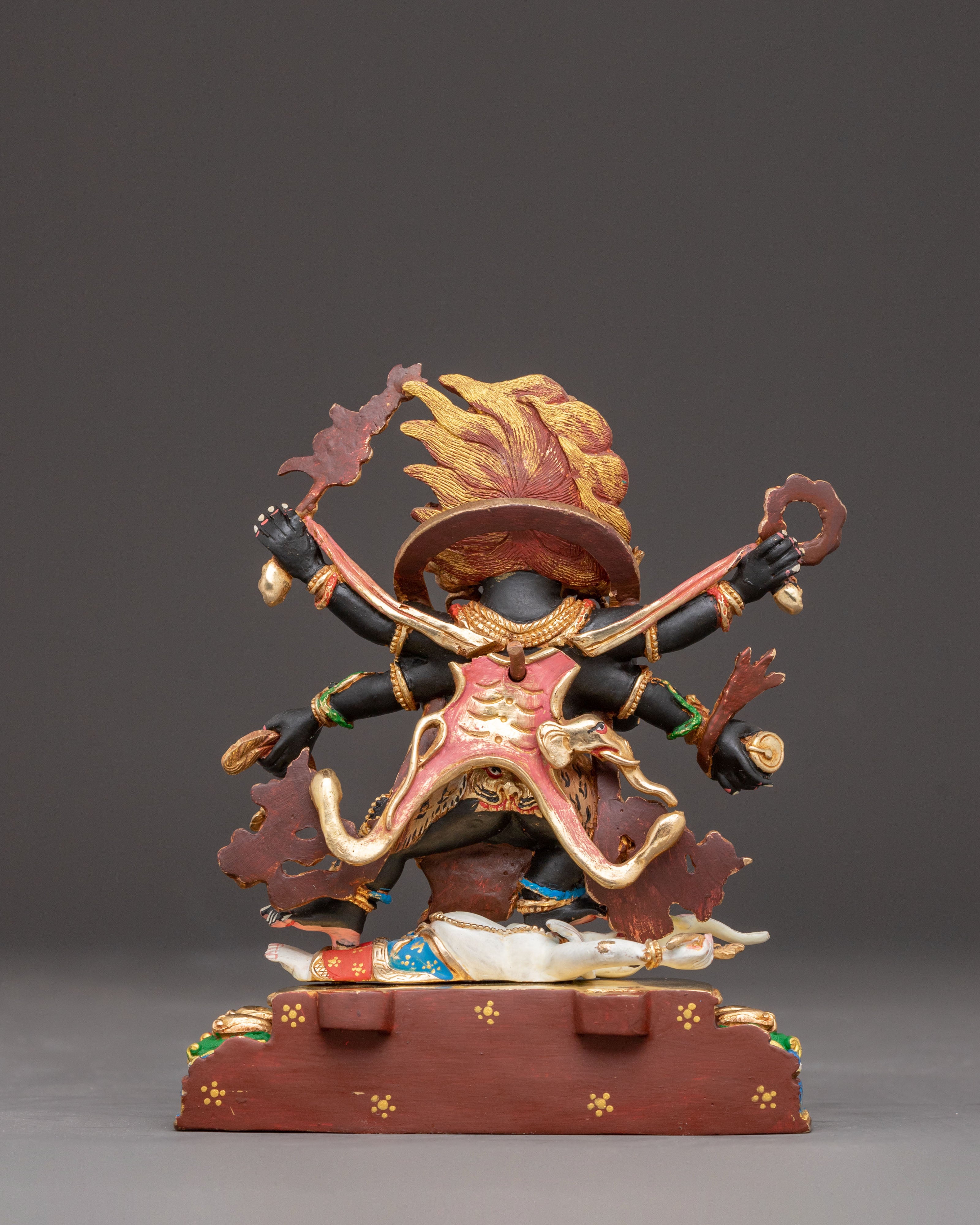 Copper Sculpture of Six-Armed Mahakala | Protector Deity of Buddhism