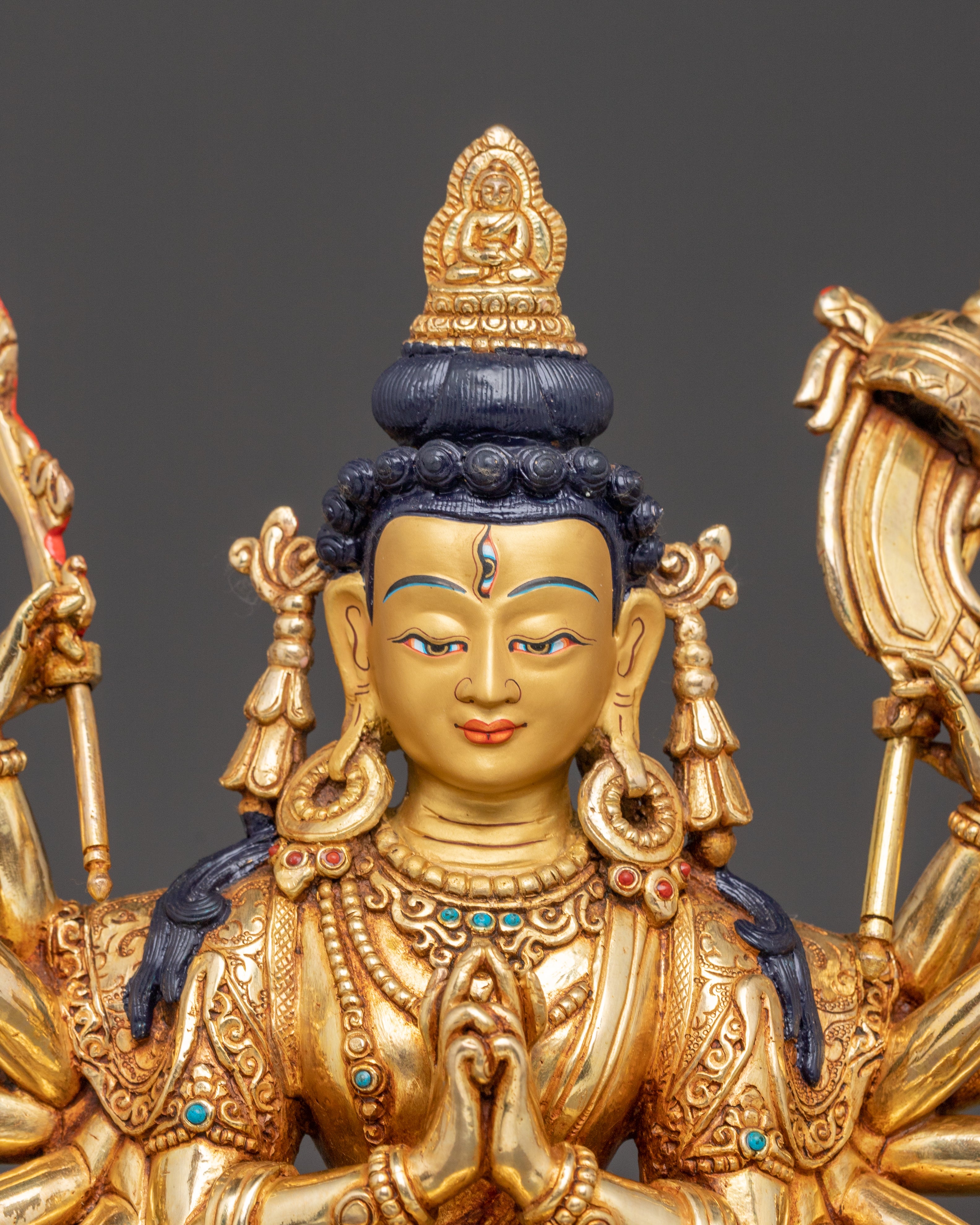 Golden Statue of Chundi | Buddhist Goddess of Compassion