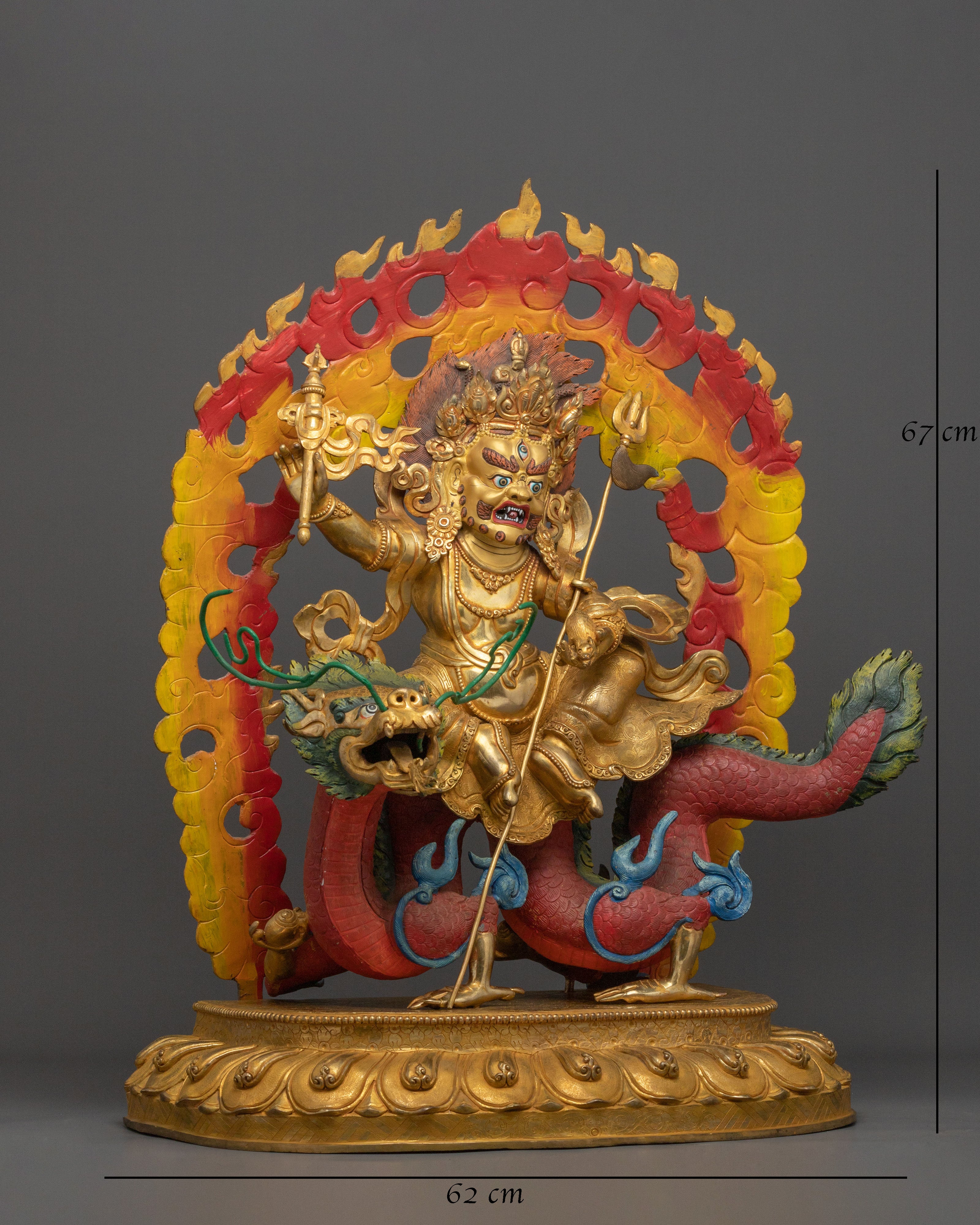 White Dzambhala Statue | 24K Gold Gilded Figurine