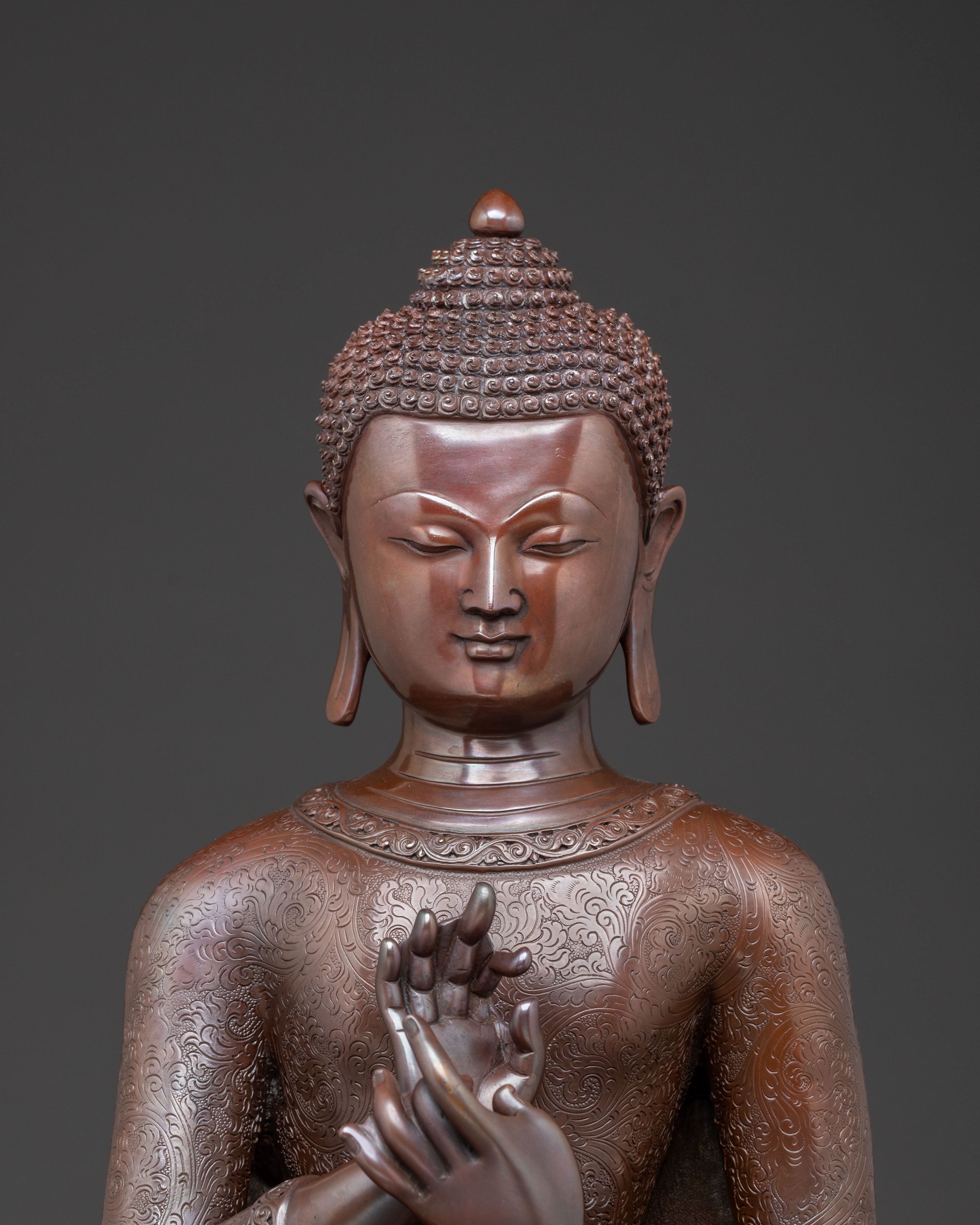 Vairocana Tibetan Statue – Oxidized Copper Serenity