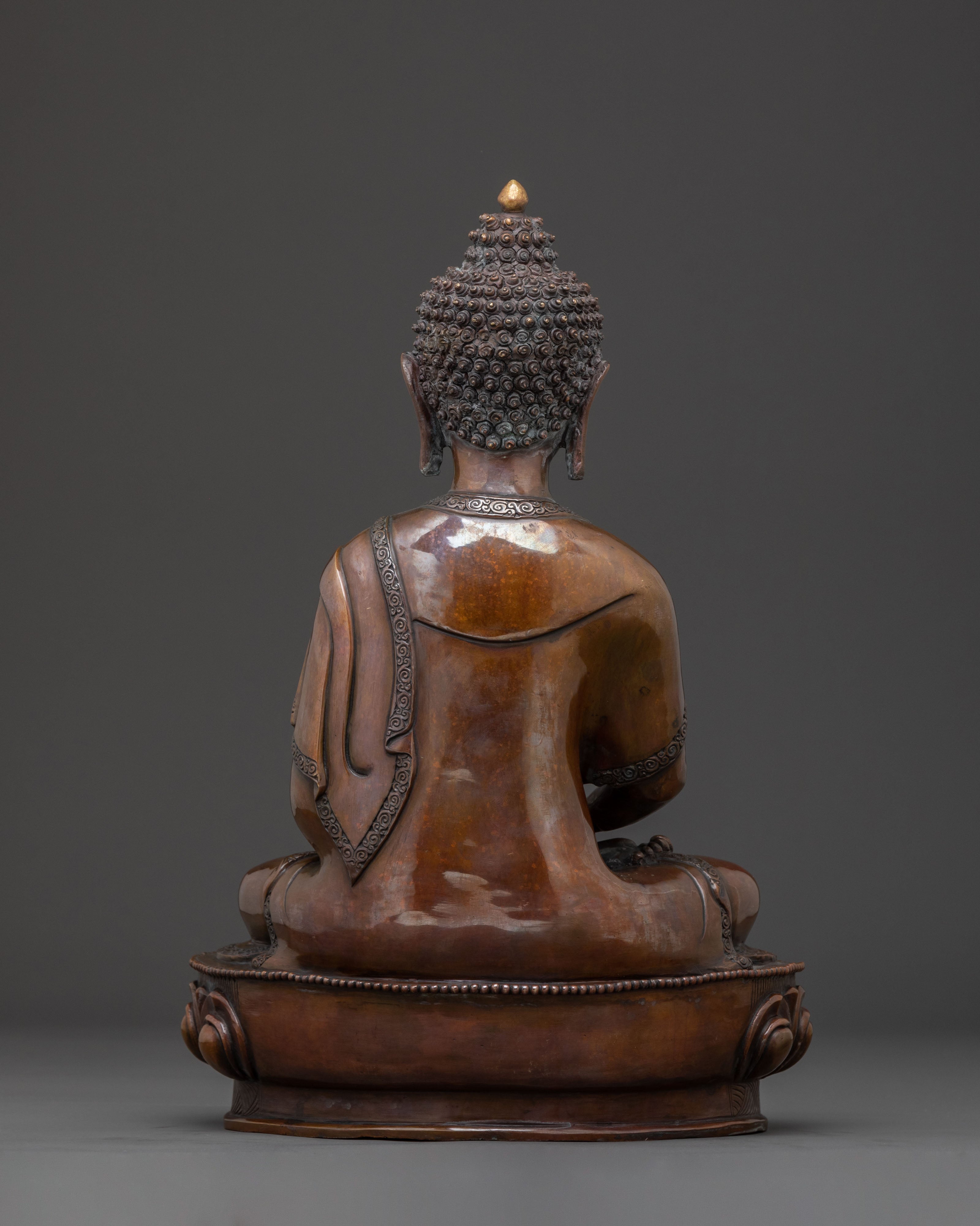 Amitabha Buddha Statue Infinite Light in Oxidized Copper