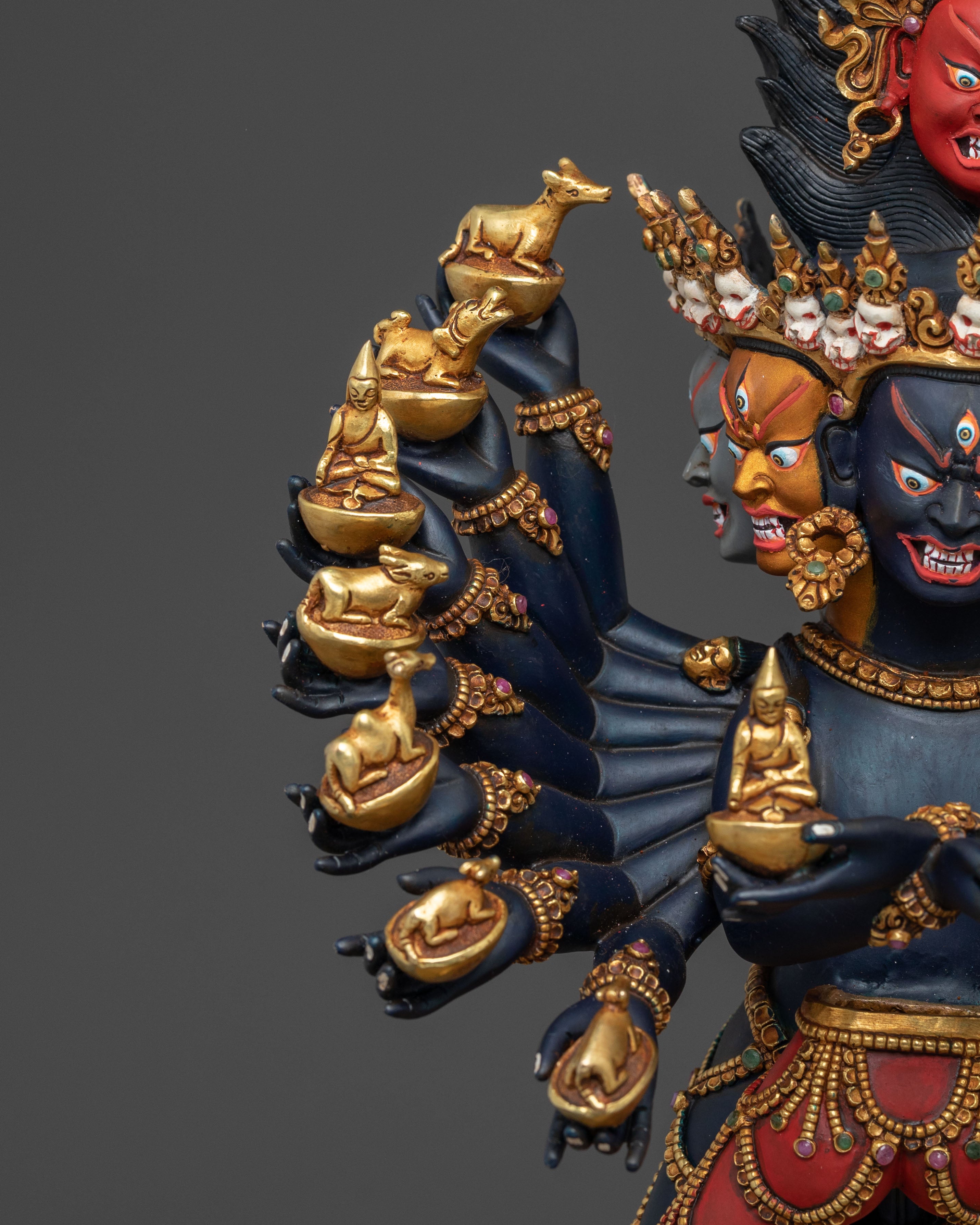 Hevajra 24k Gold Gilded Statue | Union of Wisdom