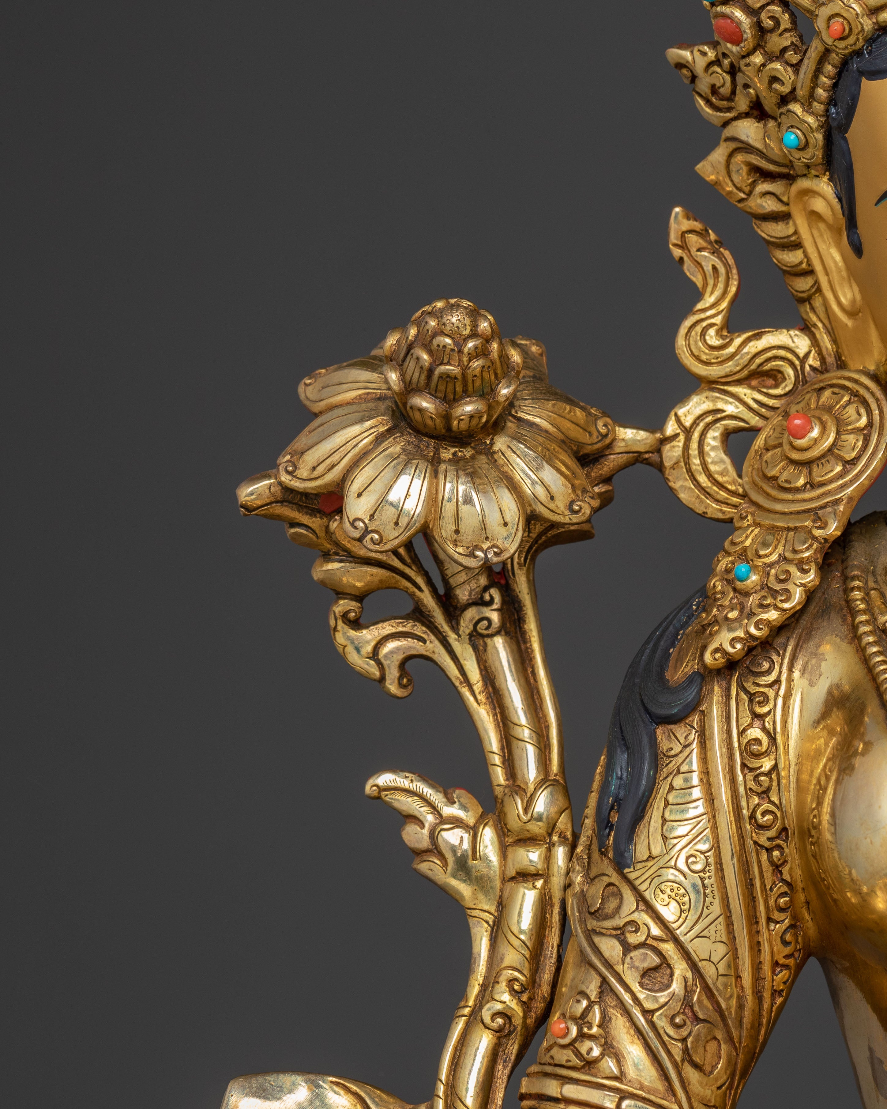 Green Tara Copper Art - Mother of Buddhas | Shyama Tara Statue