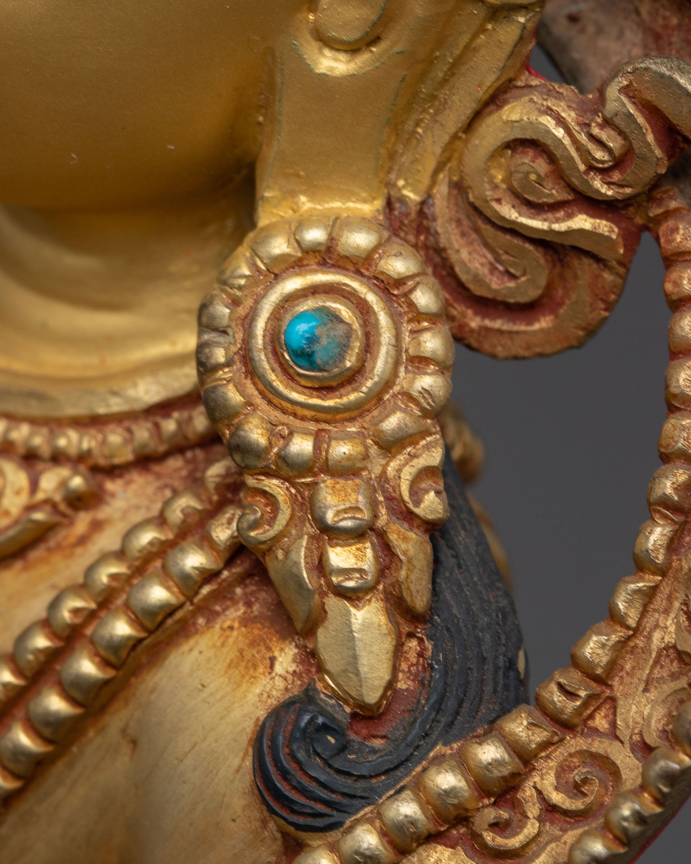 Handcrafted Mitupa Buddha Statue | Gold Gilded Tibetan Spiritual Art