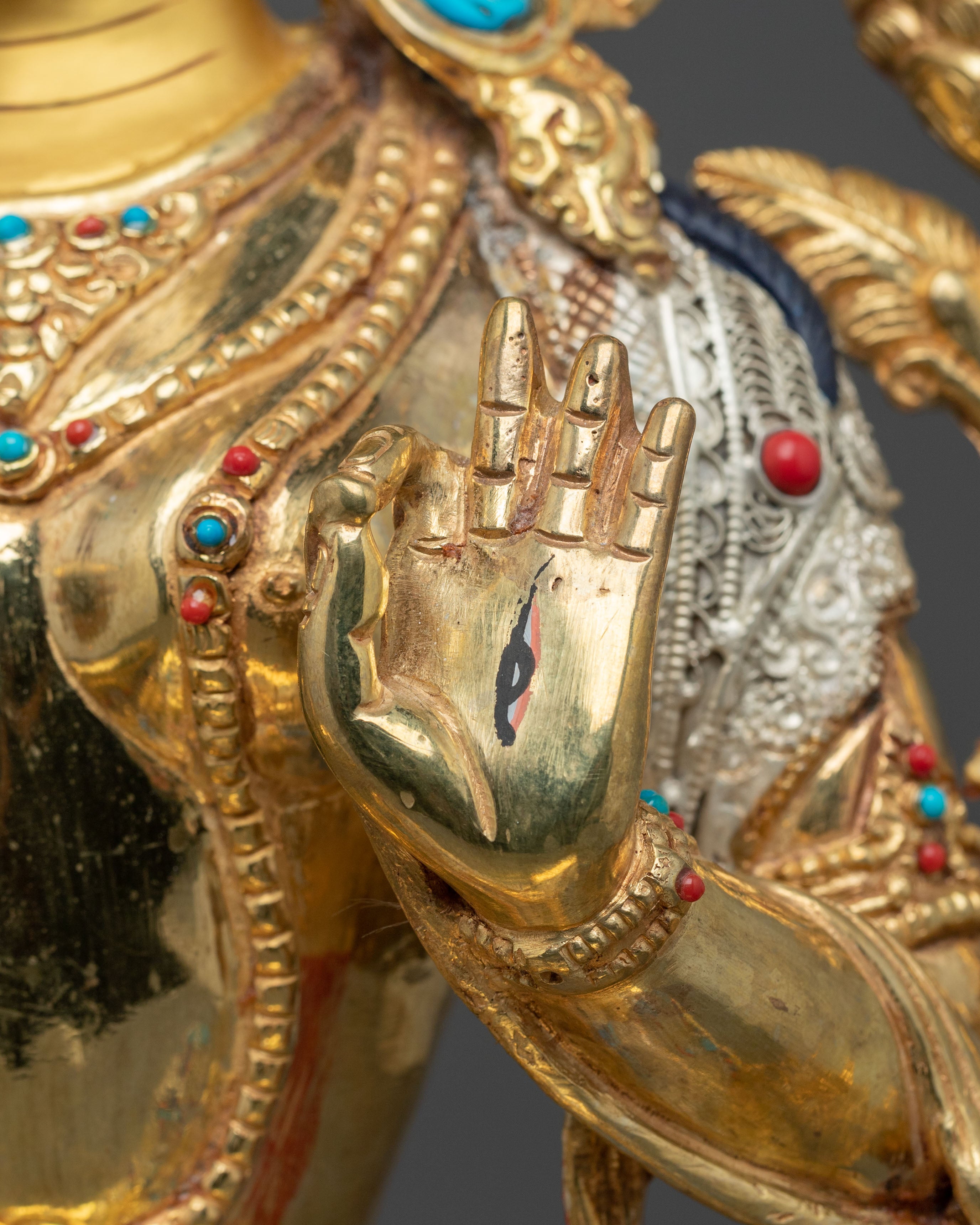 Sacred White Tara Sculpture | Copper Figurine