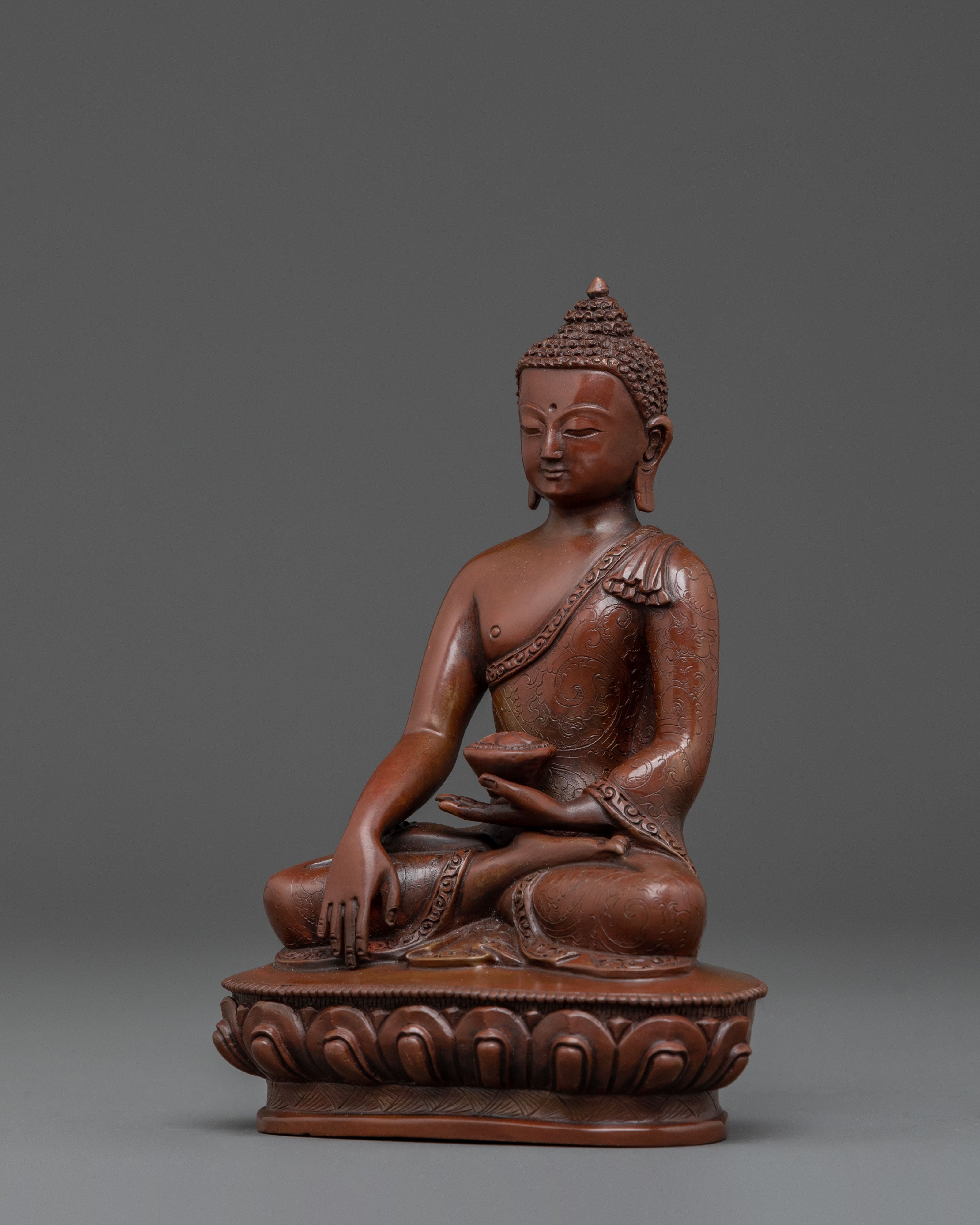 Shakyamuni Buddha Statue | Oxidized Copper Serenity