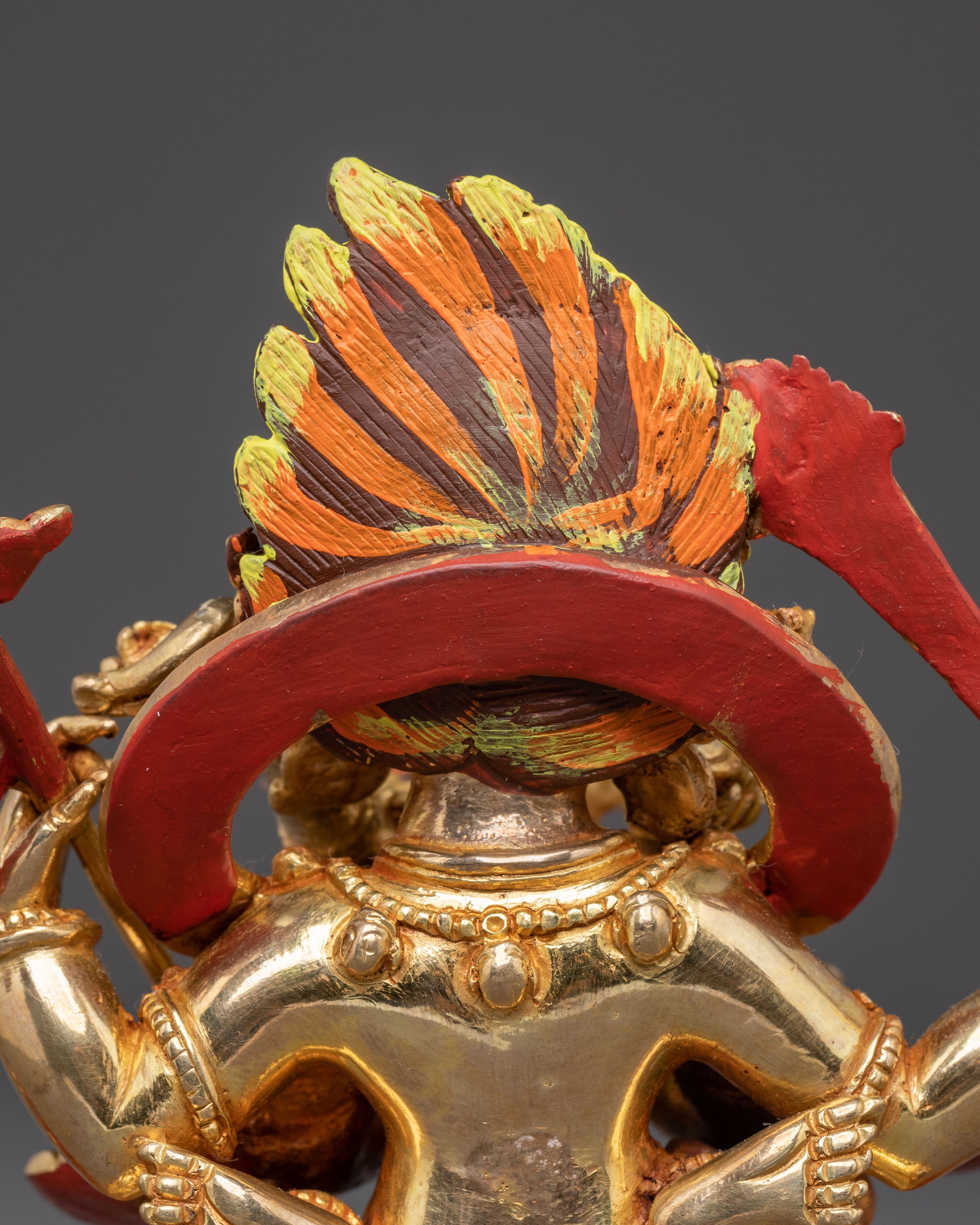 Statue of Seated Four Armed Mahakala | 6.7 Inch Himalayan Art