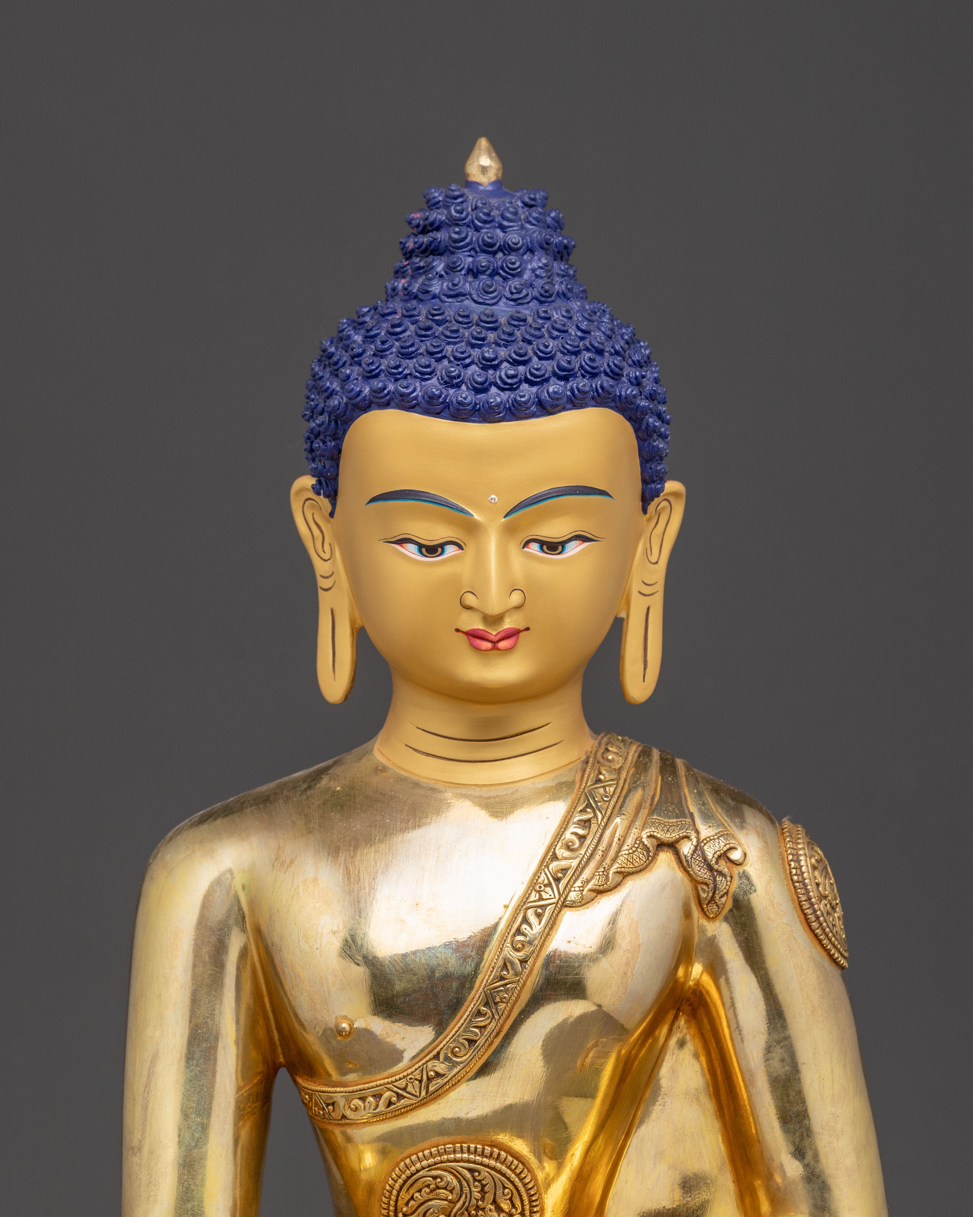 Meditation Shakyamuni Buddha Statue - 24K Gold Gilded