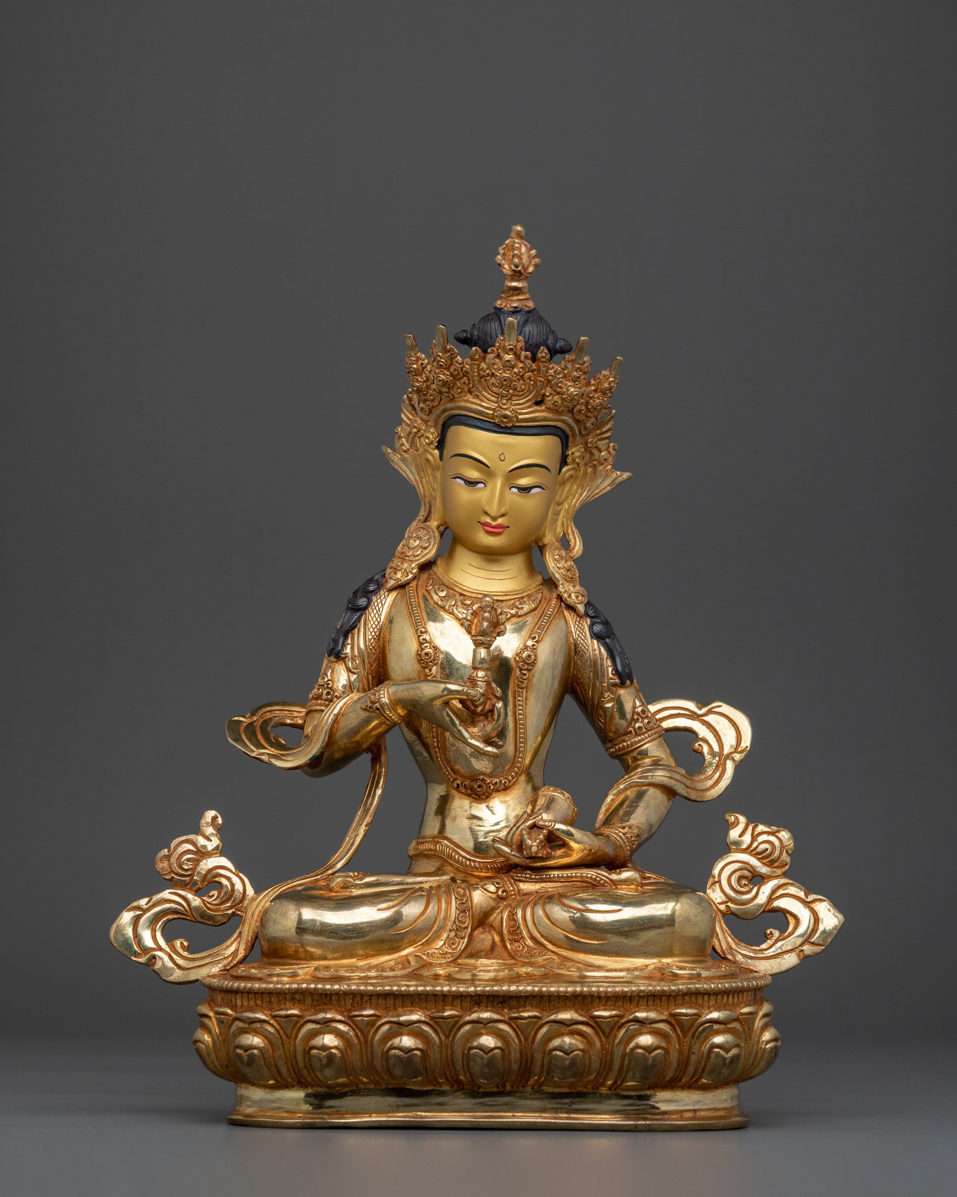 Tibetan Vajrasattva Meditation Statue | 24K Gold Gilded