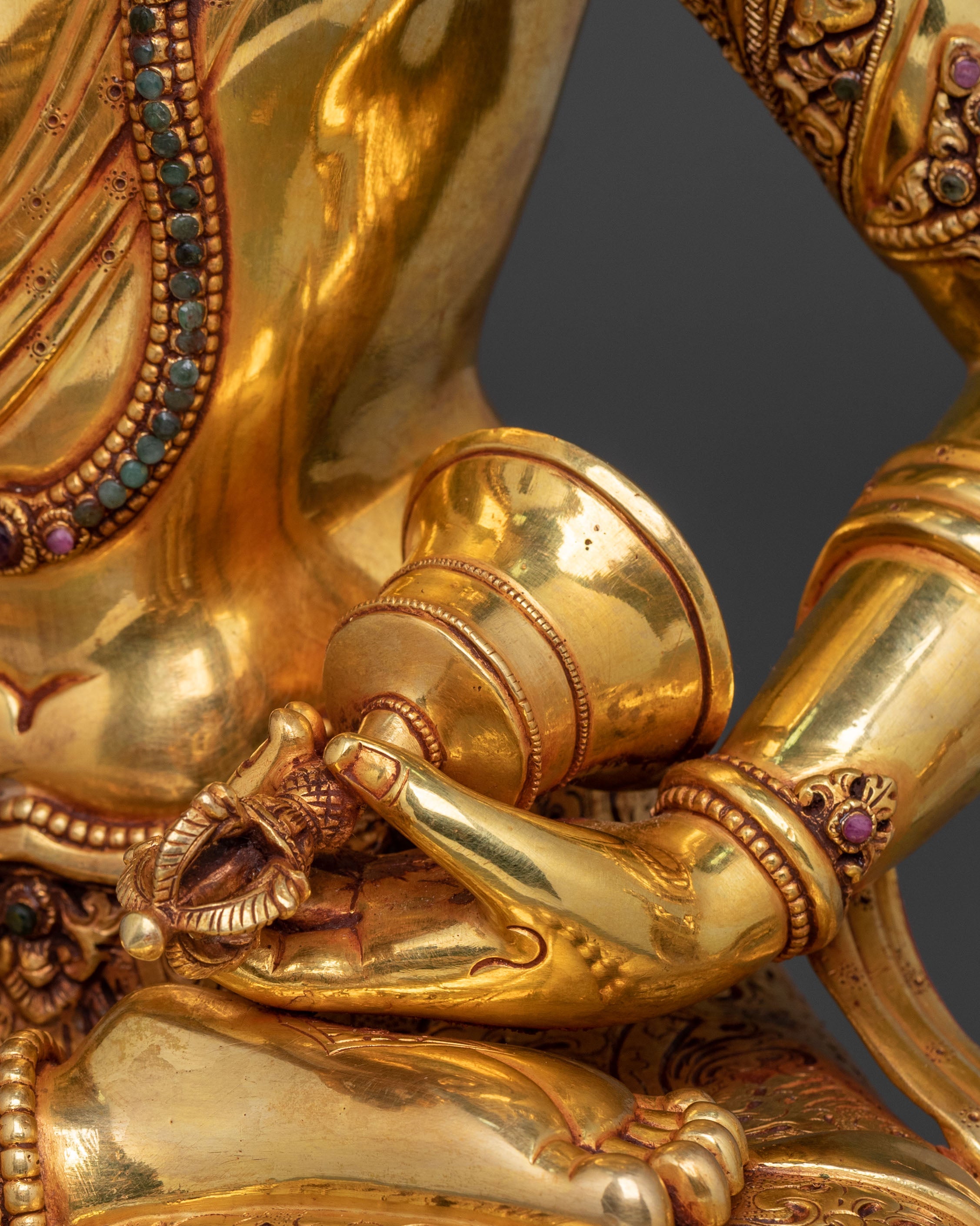 Vajrasattva: 24K Gold Gilded Copper Statue