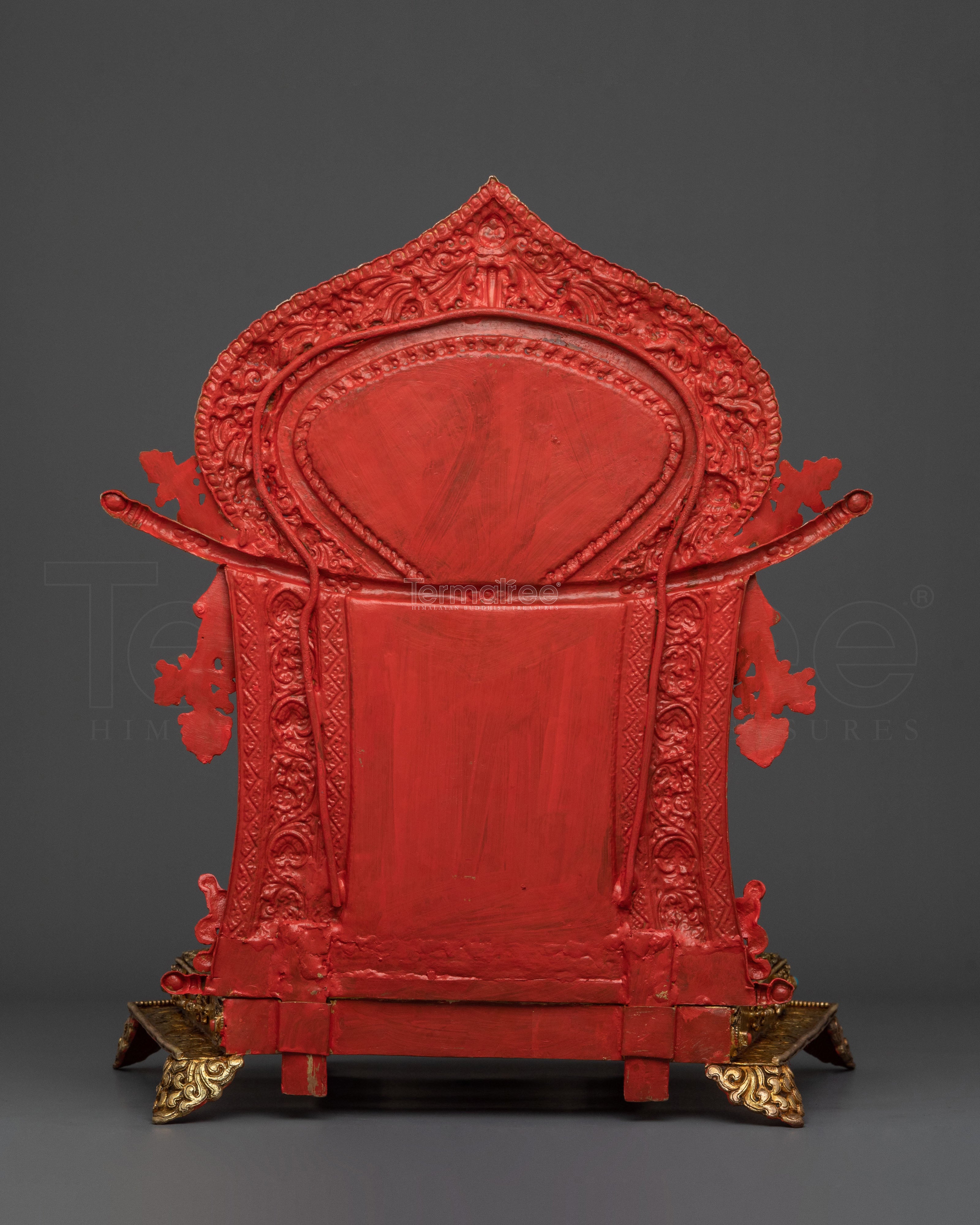 Shakyamuni Buddha On Throne | 24K Gold Glided