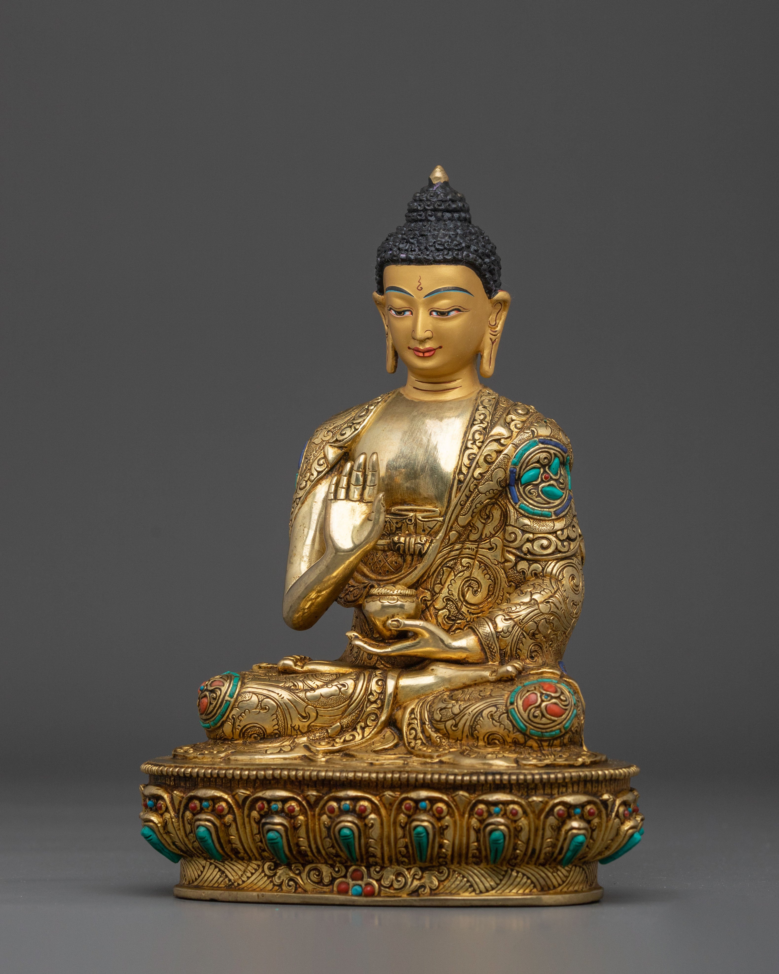 Gold Gilded Amogasiddhi Statue | Symbol of Fearlessness