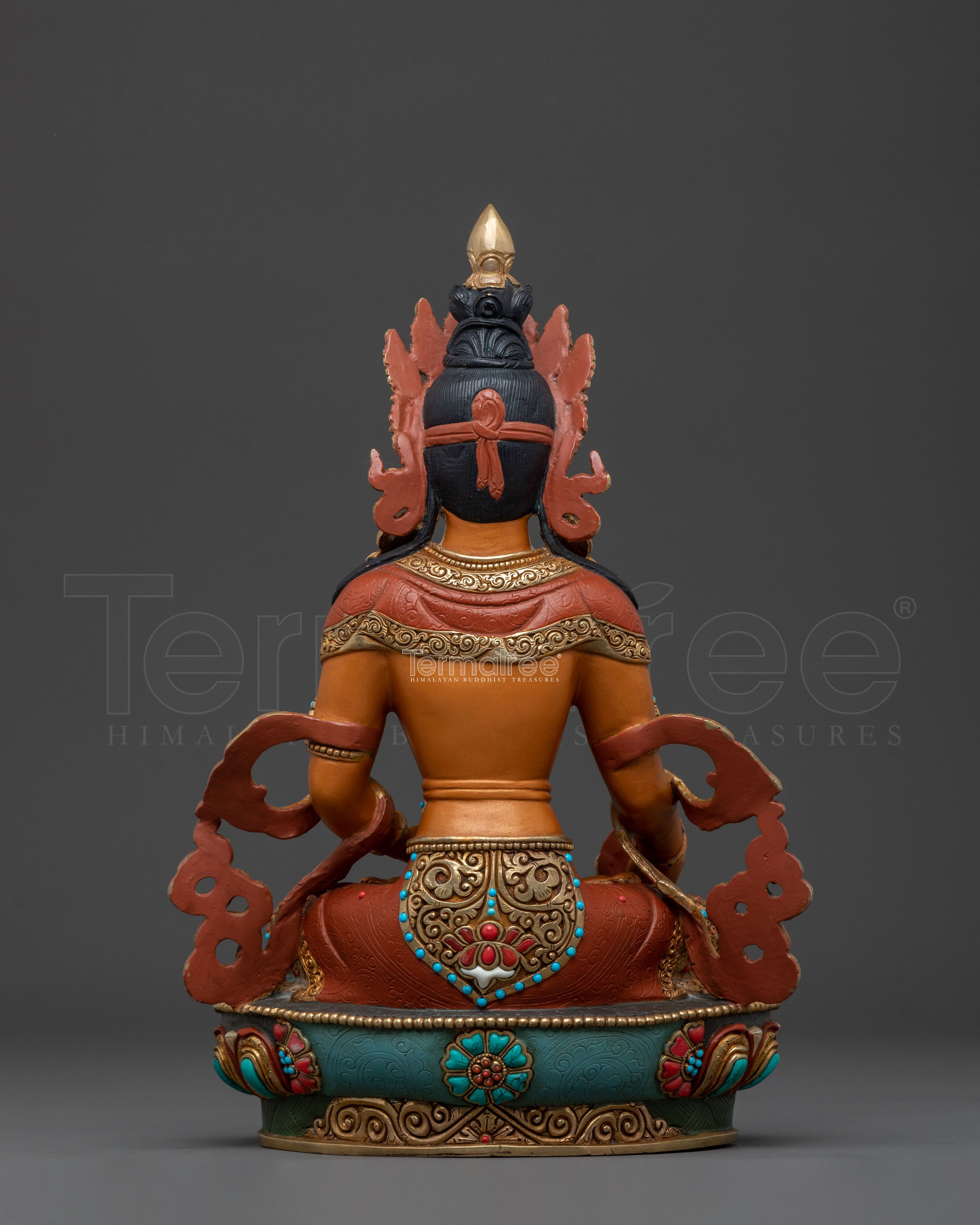 Kshitigarbha Traditional Sculpture | Gold Gilded Buddhist Art