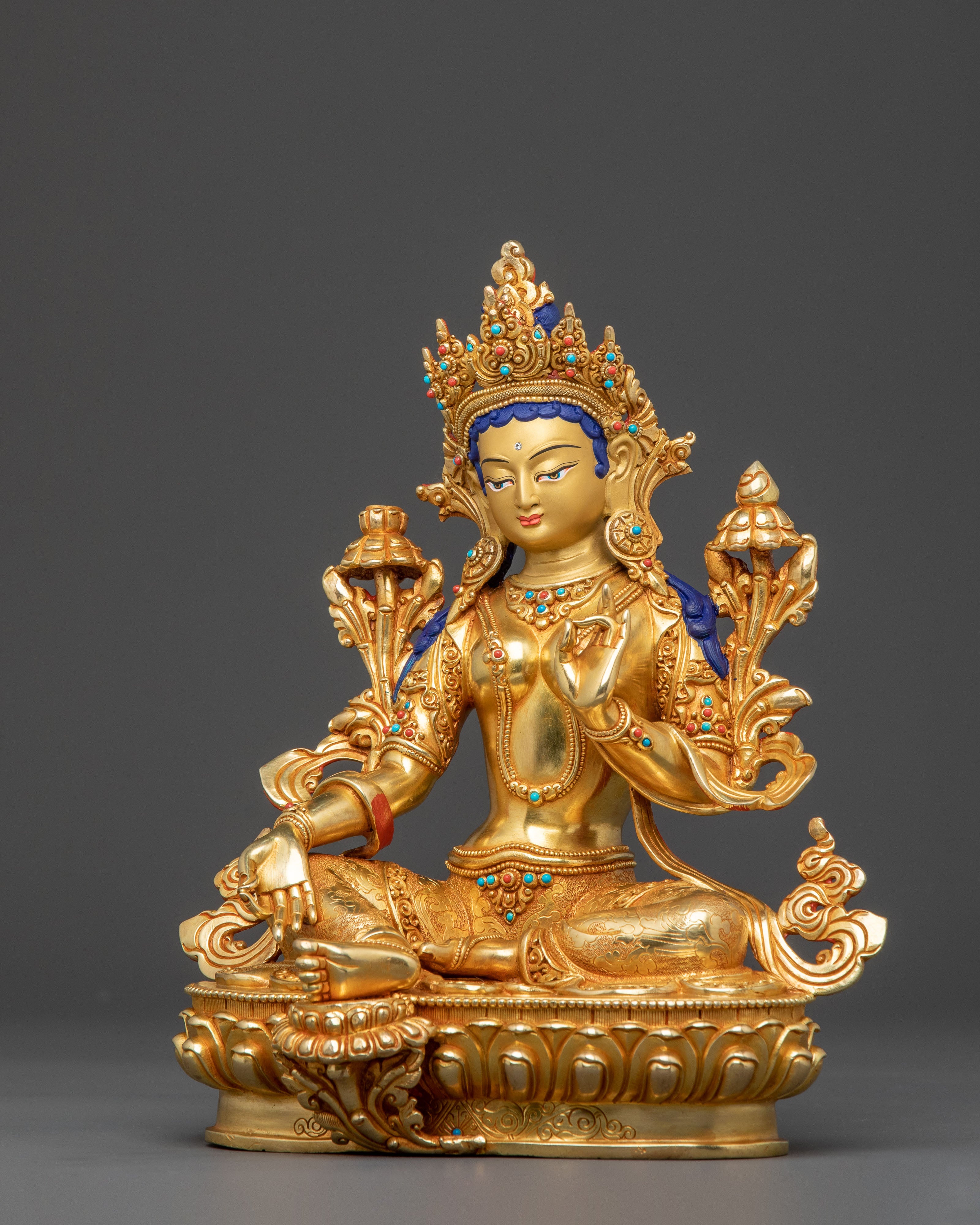 Guardian Green Tara Peace Statue | Handcrafted Serenity