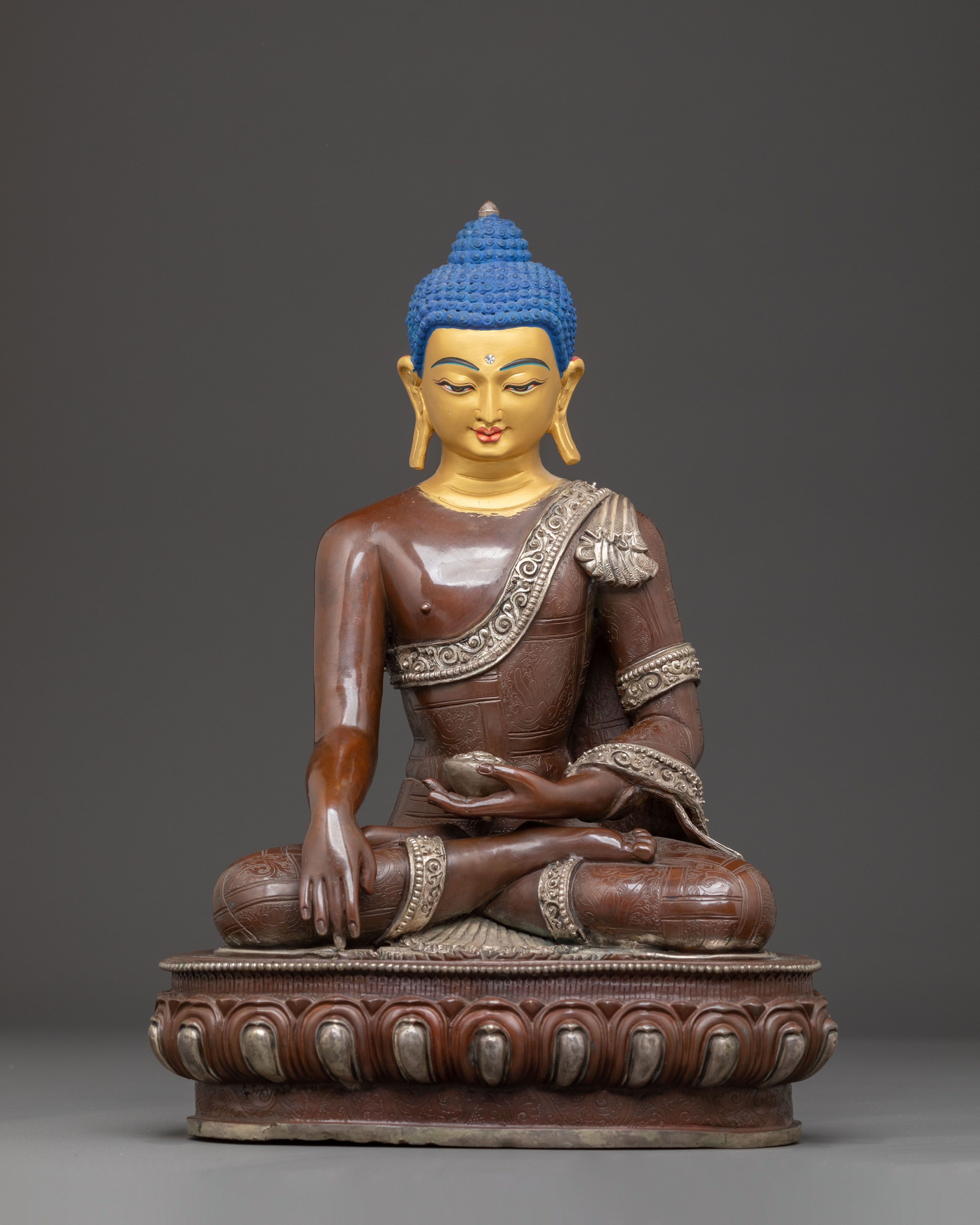 Handmade Oxidized Shakyamuni Buddha Statue | Home Decor