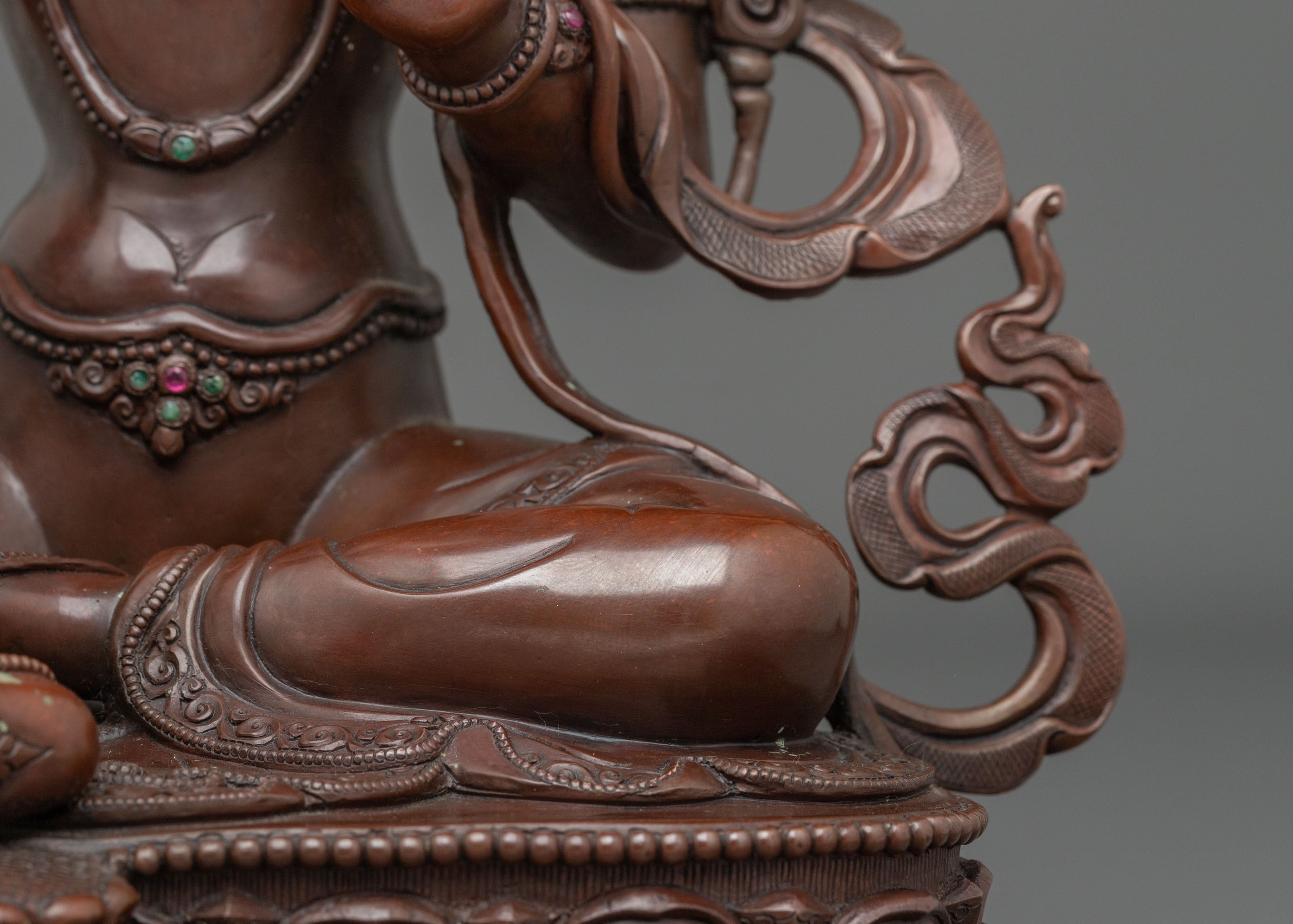 Bodhisattva Sacred Figurine | Oxidized Copper Statue