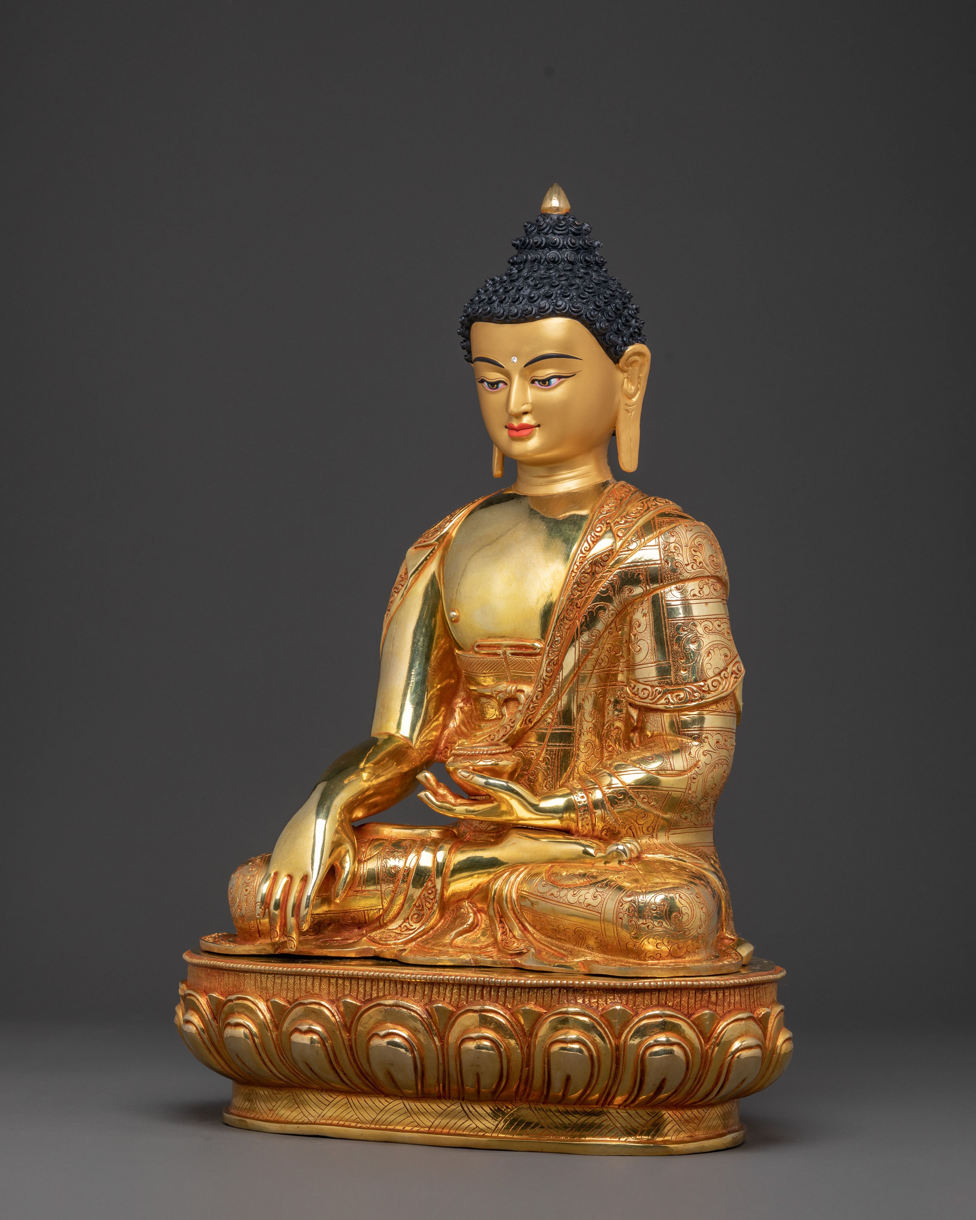 Shakyamuni Buddha Statue | 24K Gold Gilded Icon