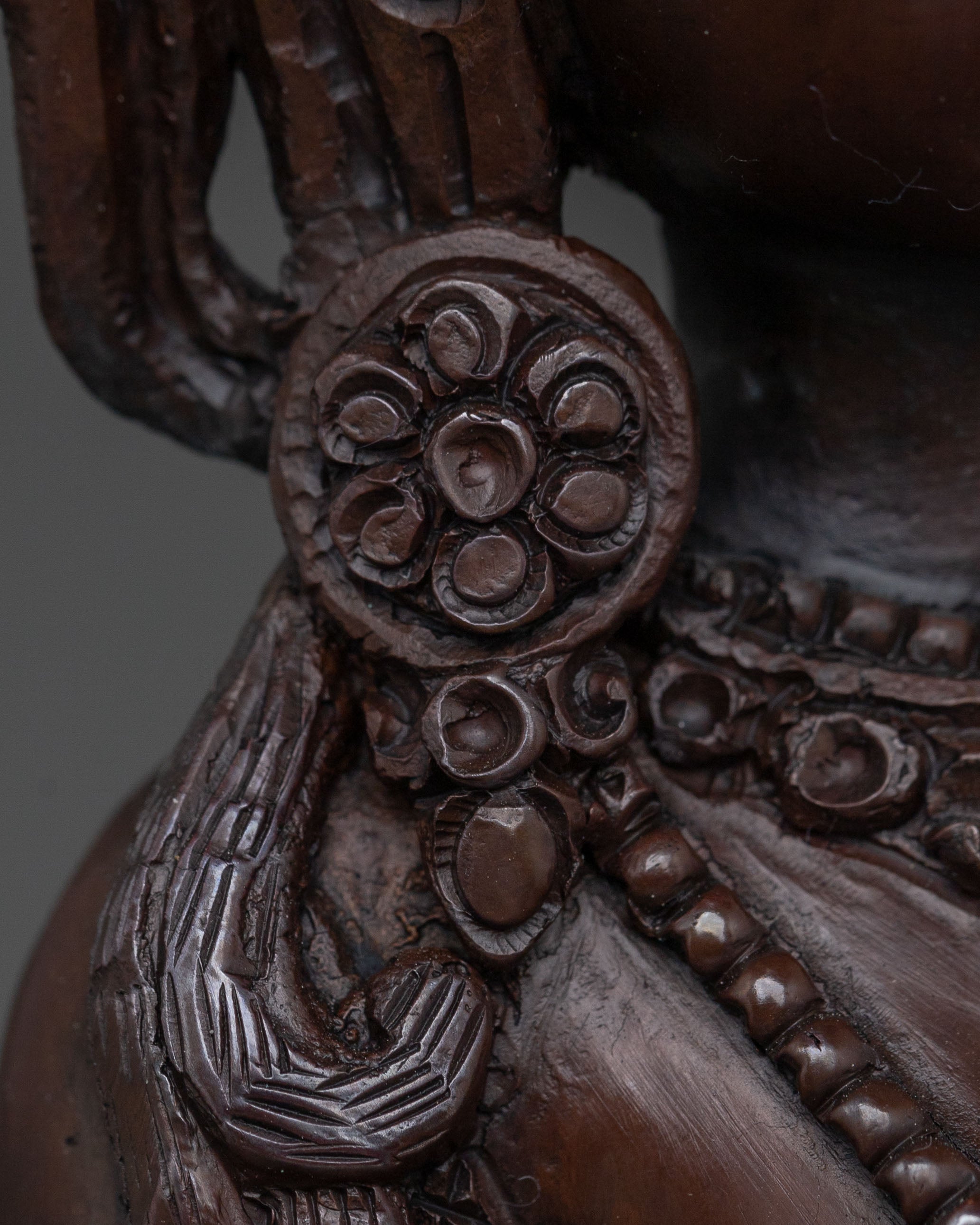 Saraswati Devi: Oxidized Copper Sacred Statue