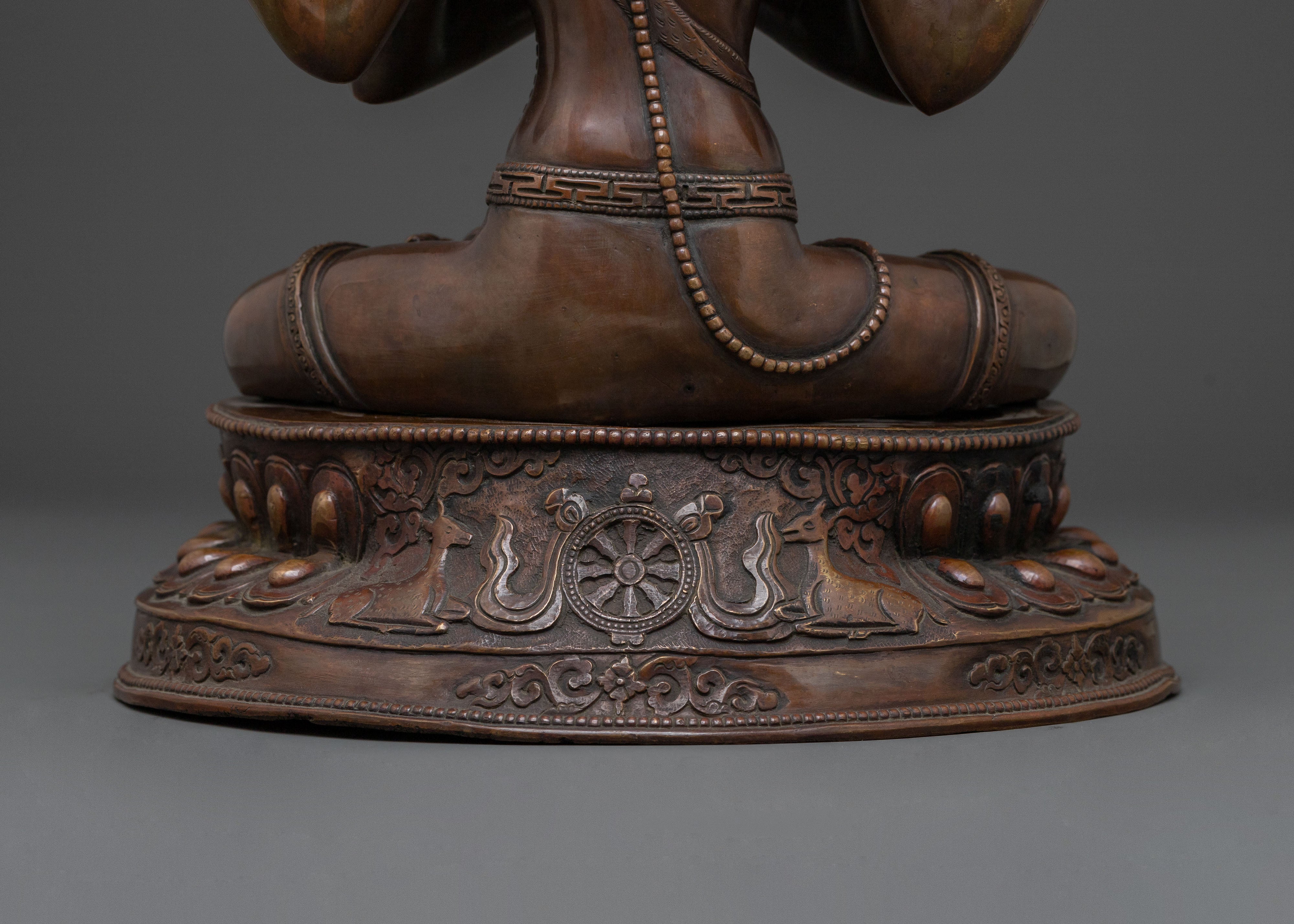 Handcrafted Chenrezig Buddhist Sculpture | Oxidized Copper Statue