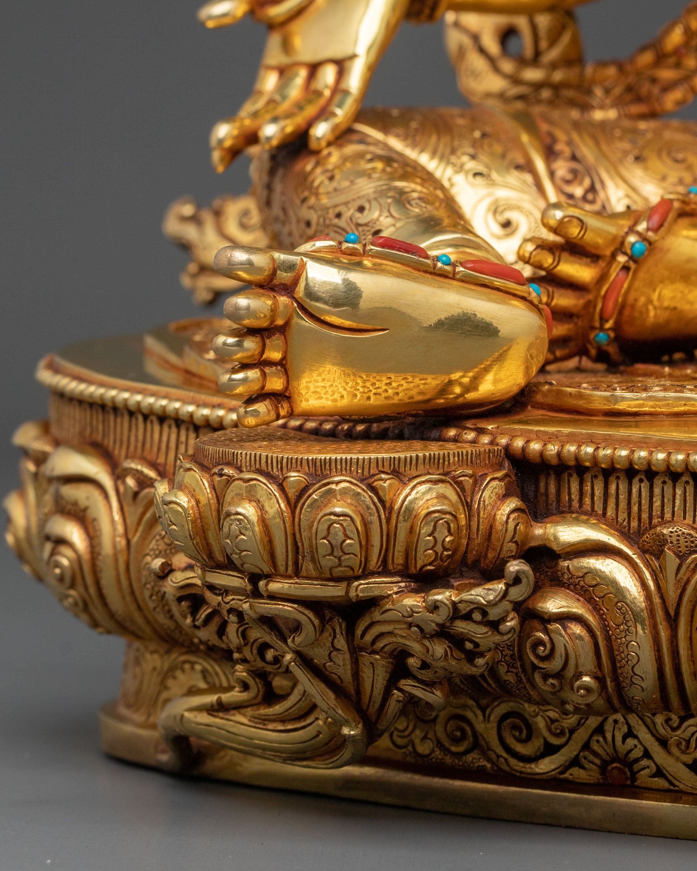 Green Tara 24K Gold Gilded Figurine | Buddhist Guardian