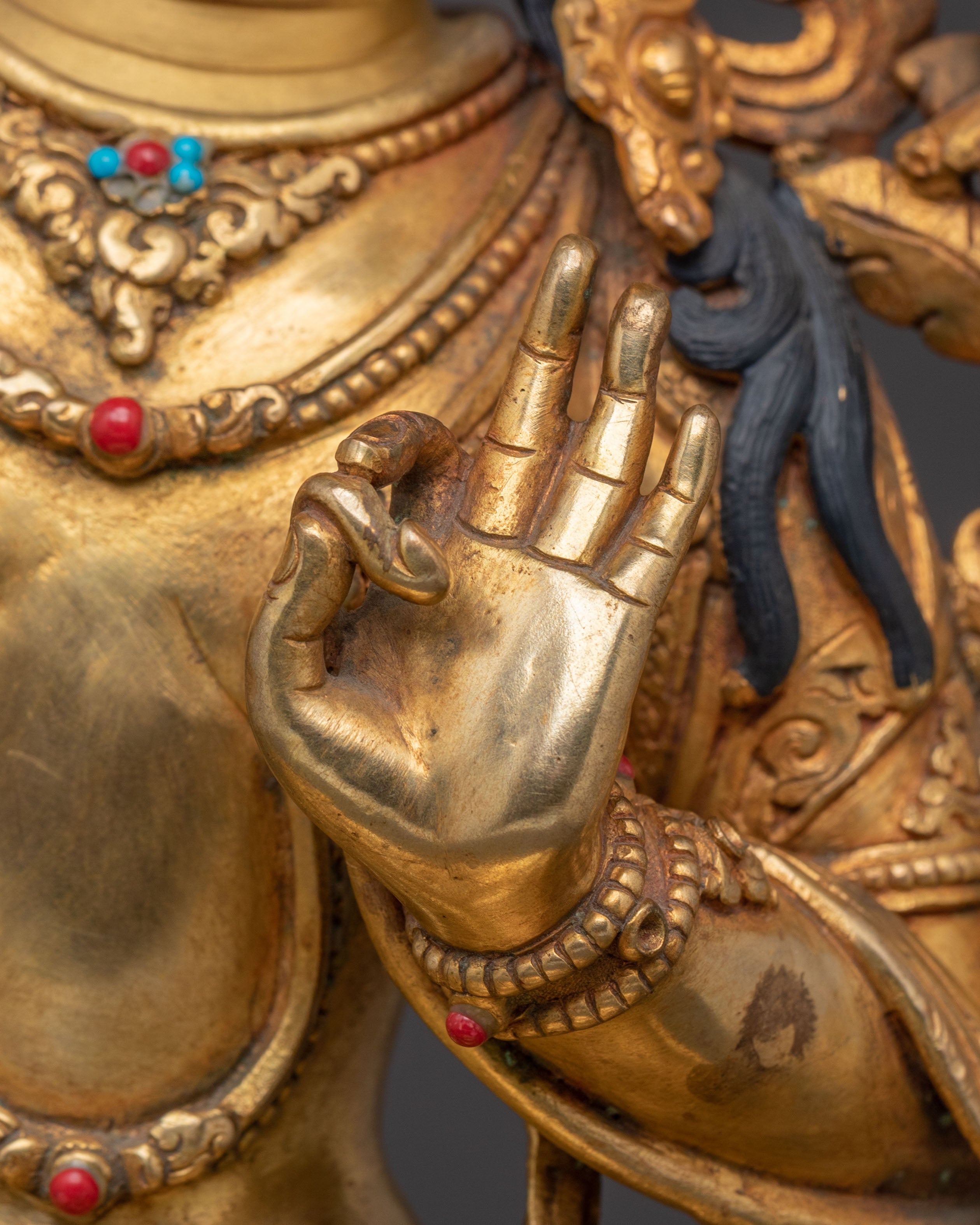 Manjushri Statue Holding Wisdom Swords | Radiant Enlightenment