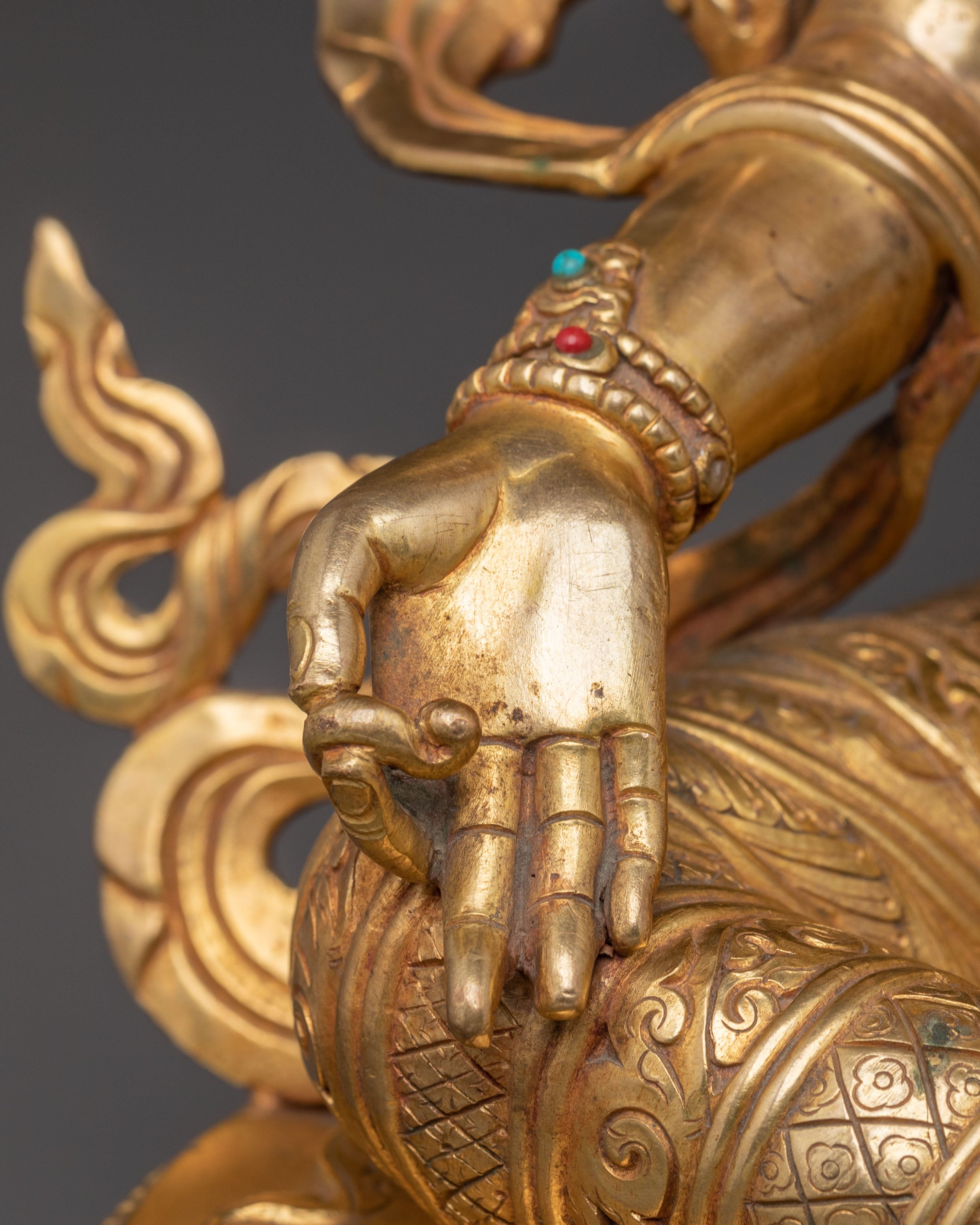 Golden Green Tara Peace Statue | Spiritual Home Decor