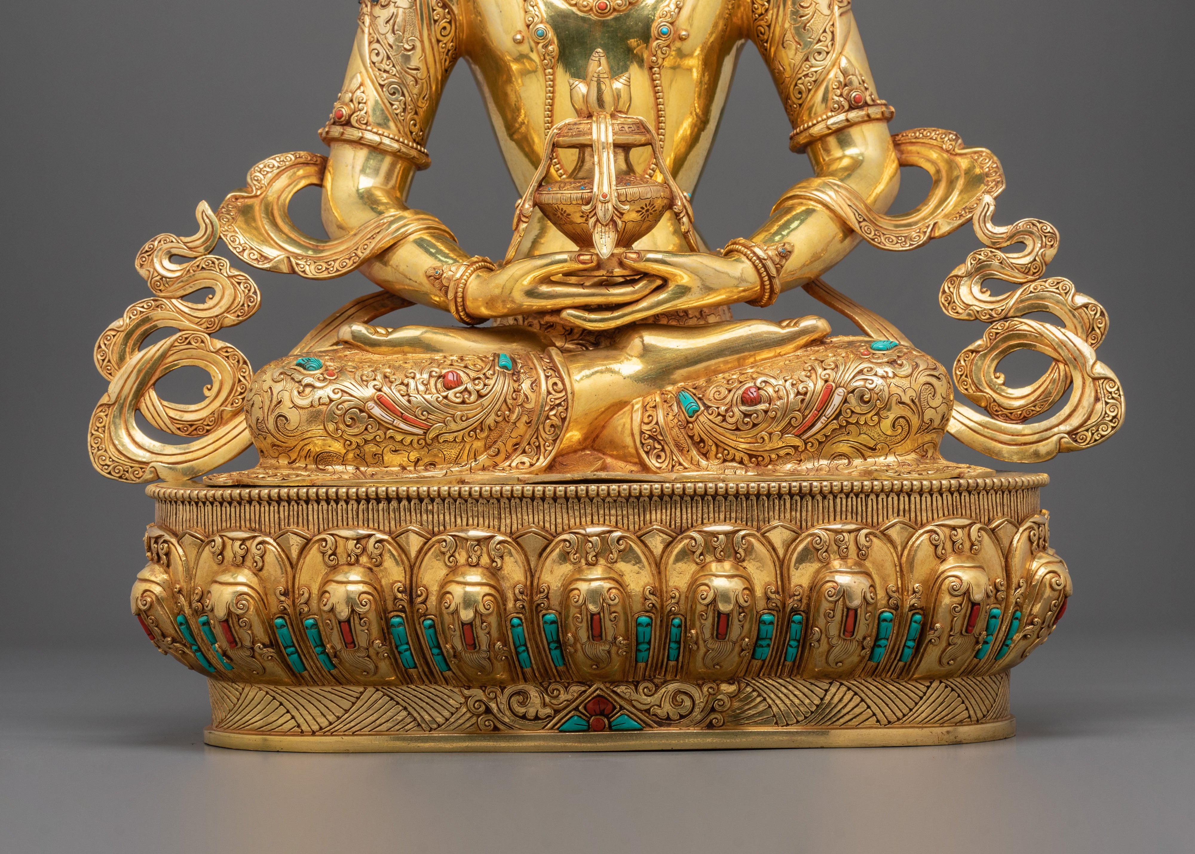 Amitayus Golden Statue | Long Life Buddha Copper Figurine