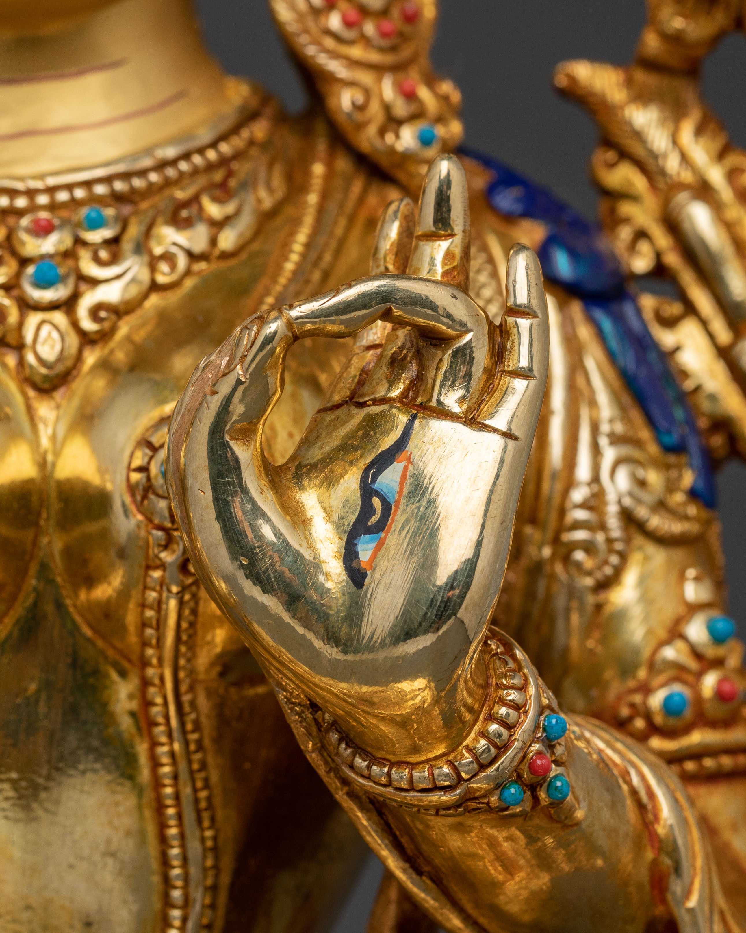 White Tara Sacred Statue: Handcrafted Himalayan Golden Statue