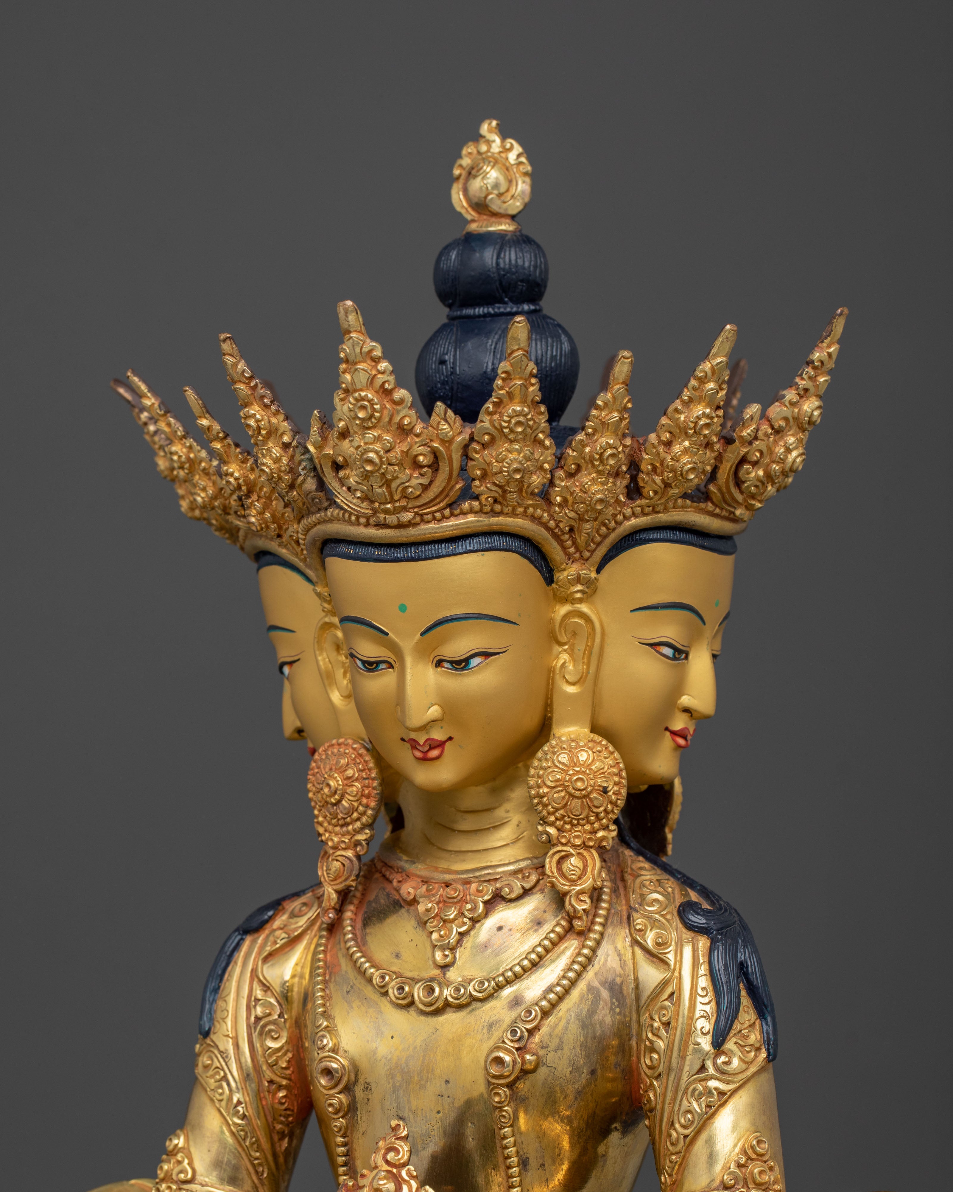 Three-Headed Vairocana Statue | Altar Home Decor