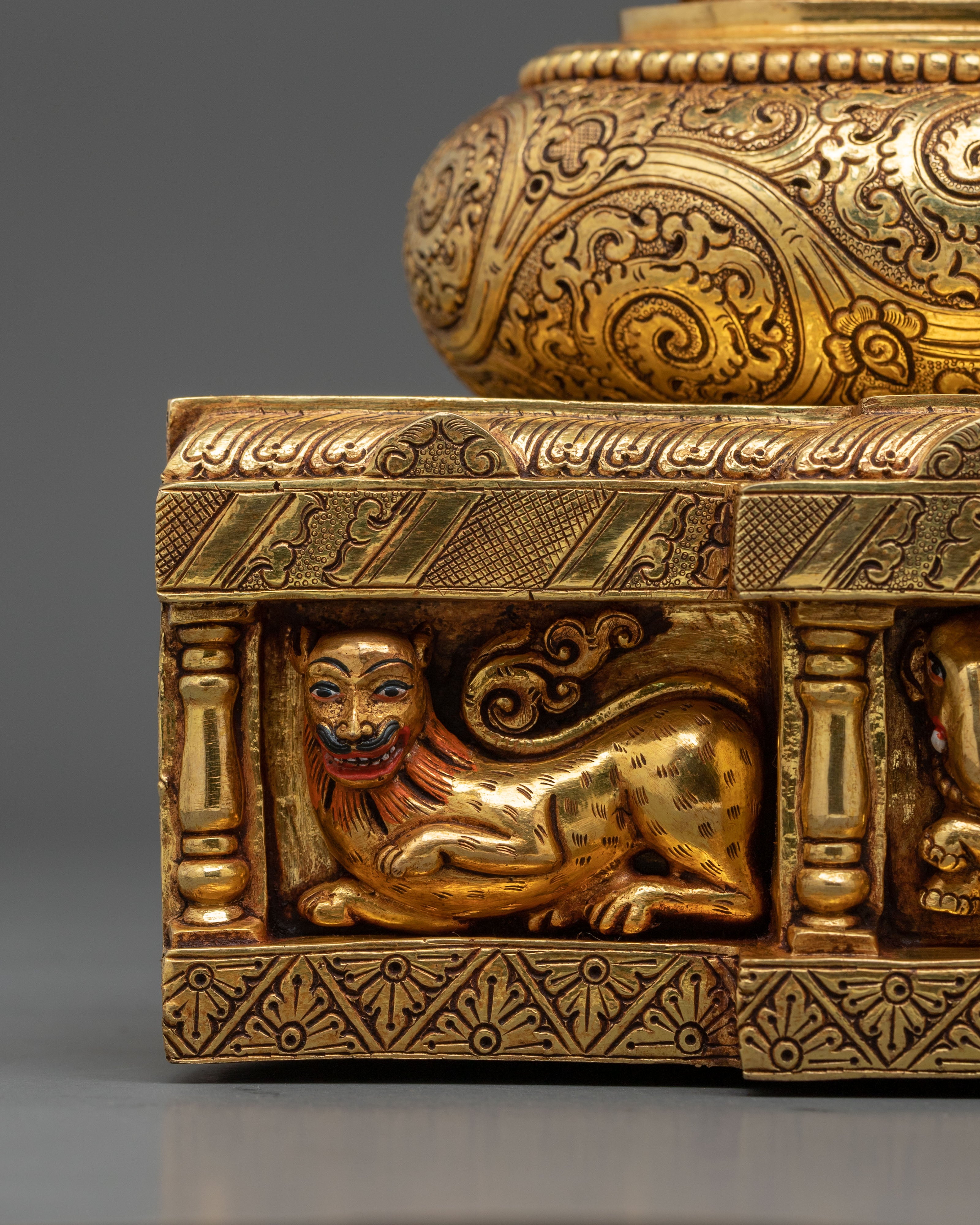 Three Buddha Golden Statue Set | Buddhist Sculpture Collection