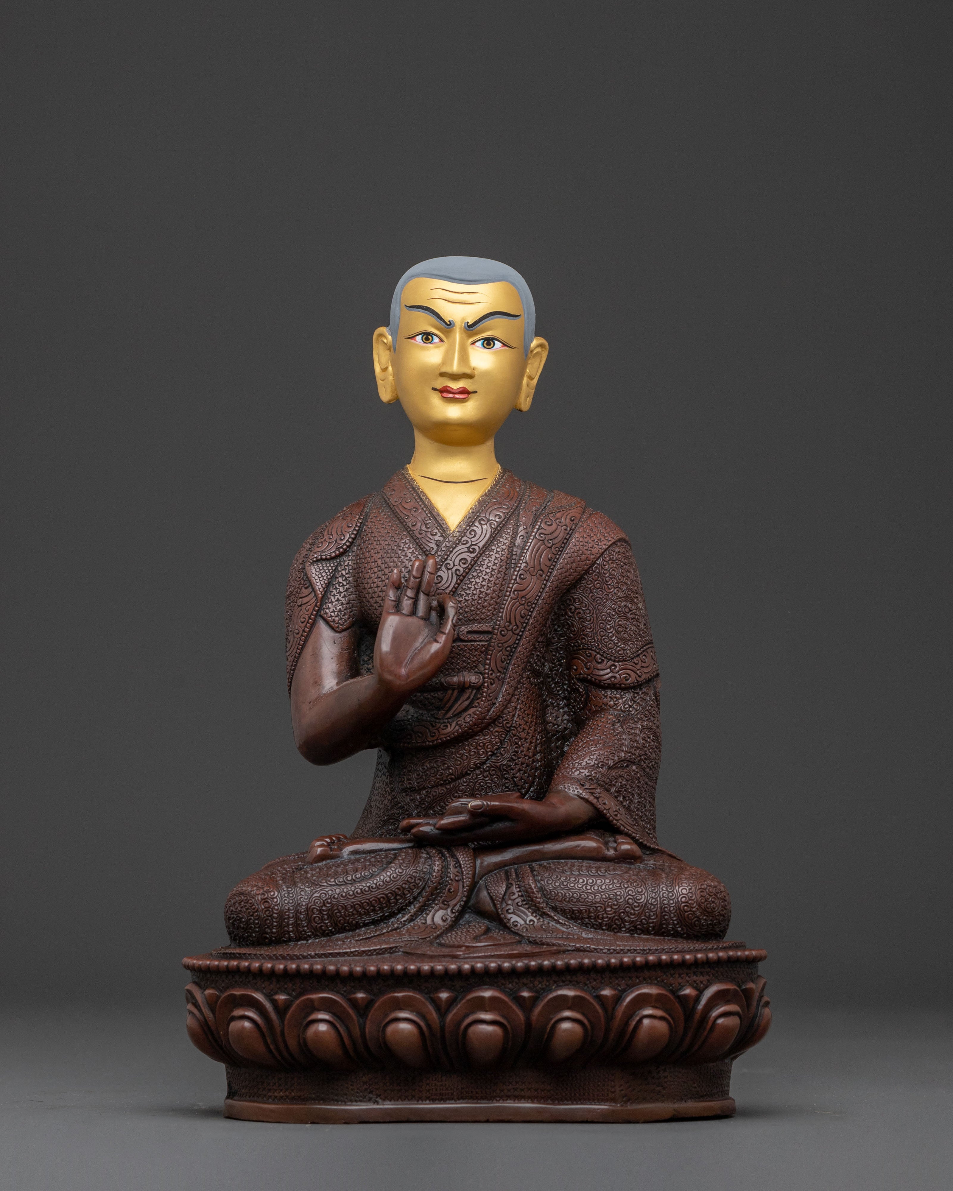 Tsongkhapa Statue Set with Disciples: Altar Home Decor