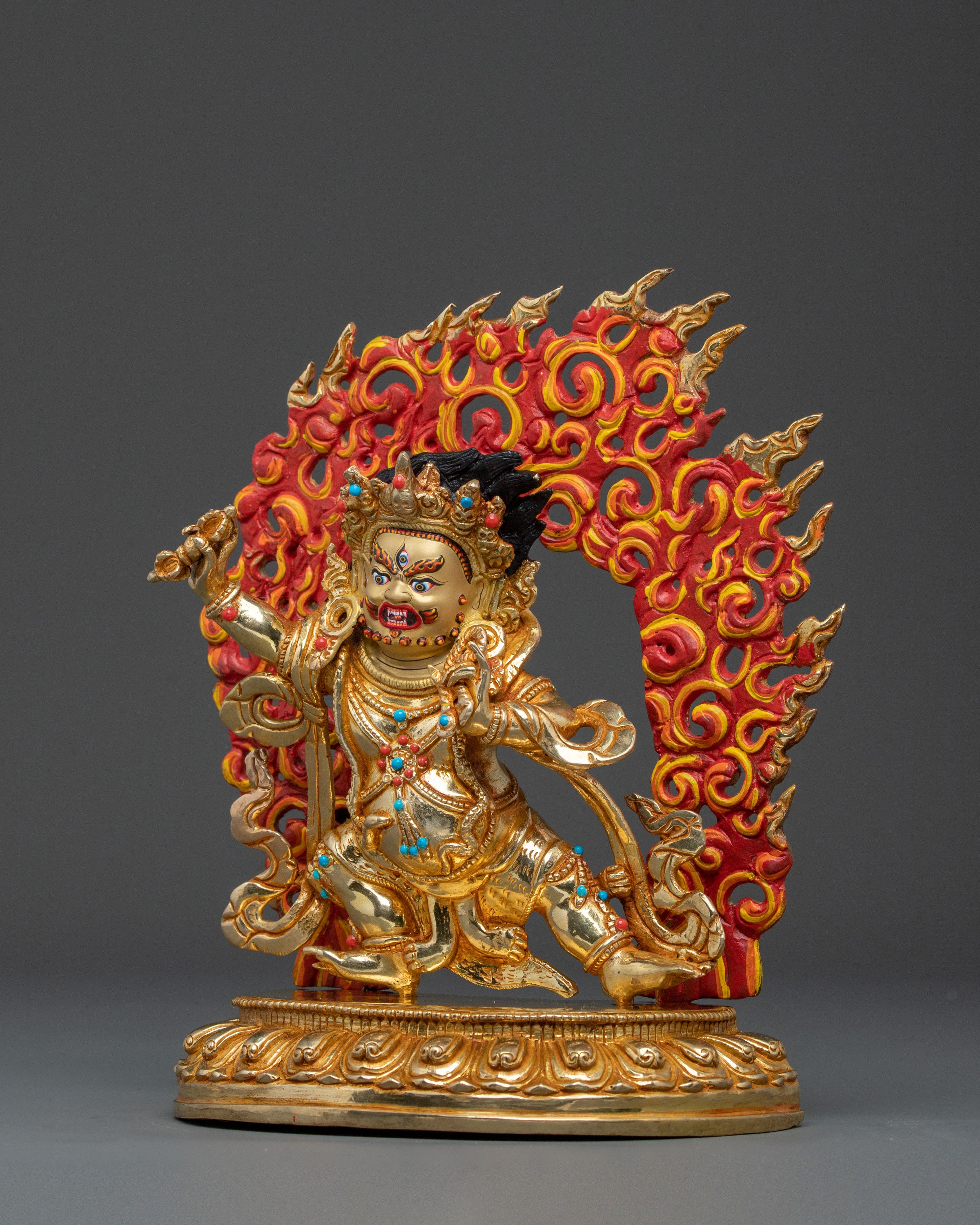 Protector Figure: Vajrapani 24k Gold Gilded Statue