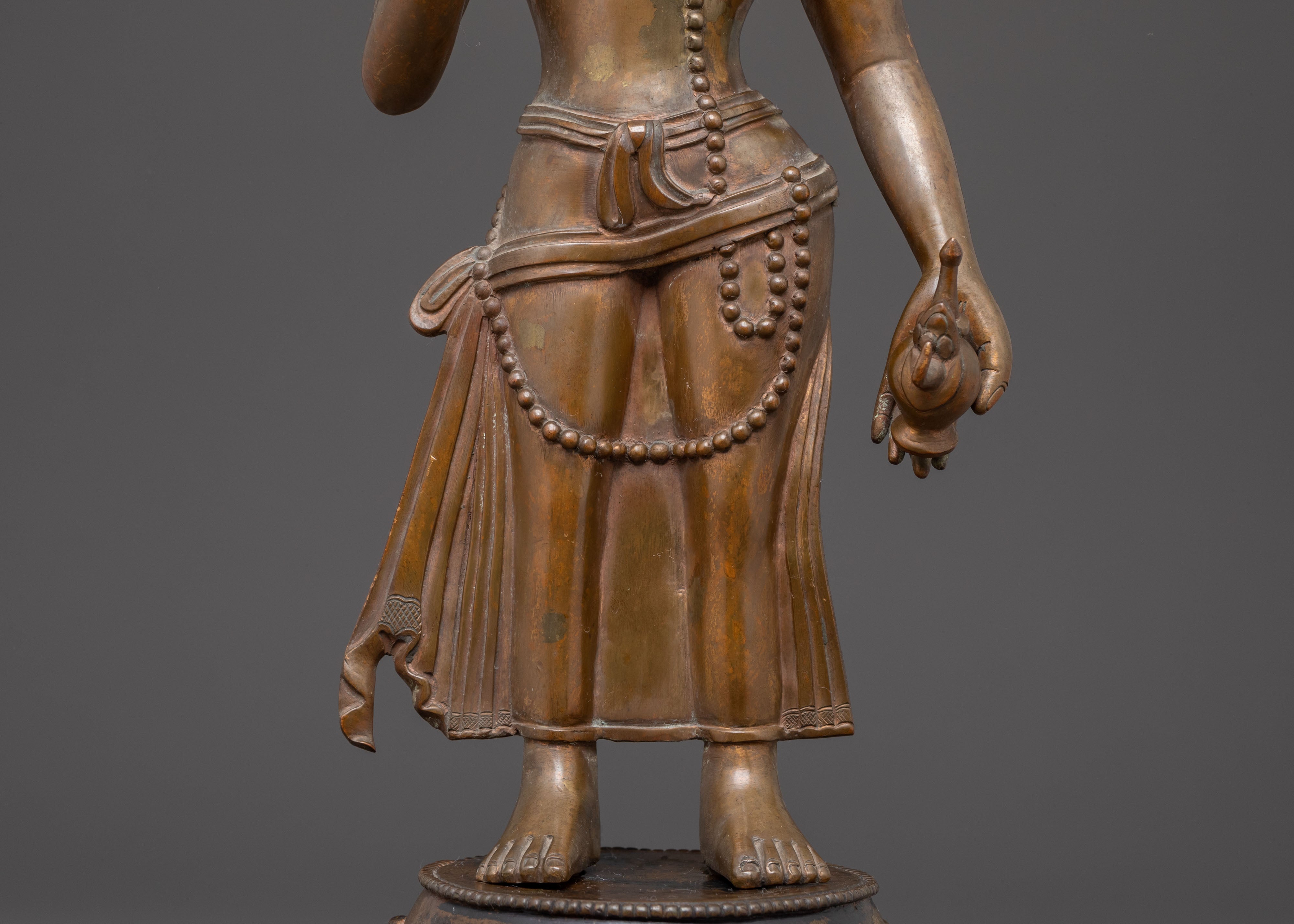 Standing Maitreya Buddha Copper Statue | The Future Buddha