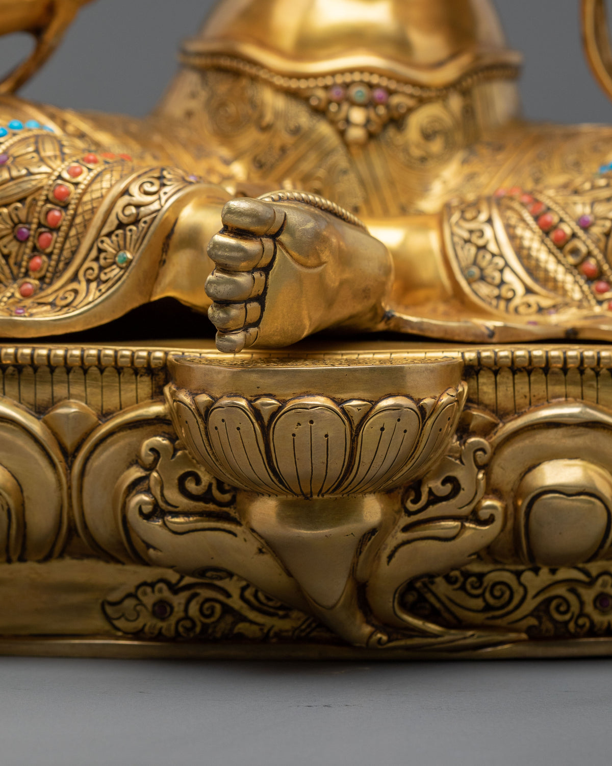 Tibetan Protector Figurine Green Tara in 24K Gold Gilded Copper