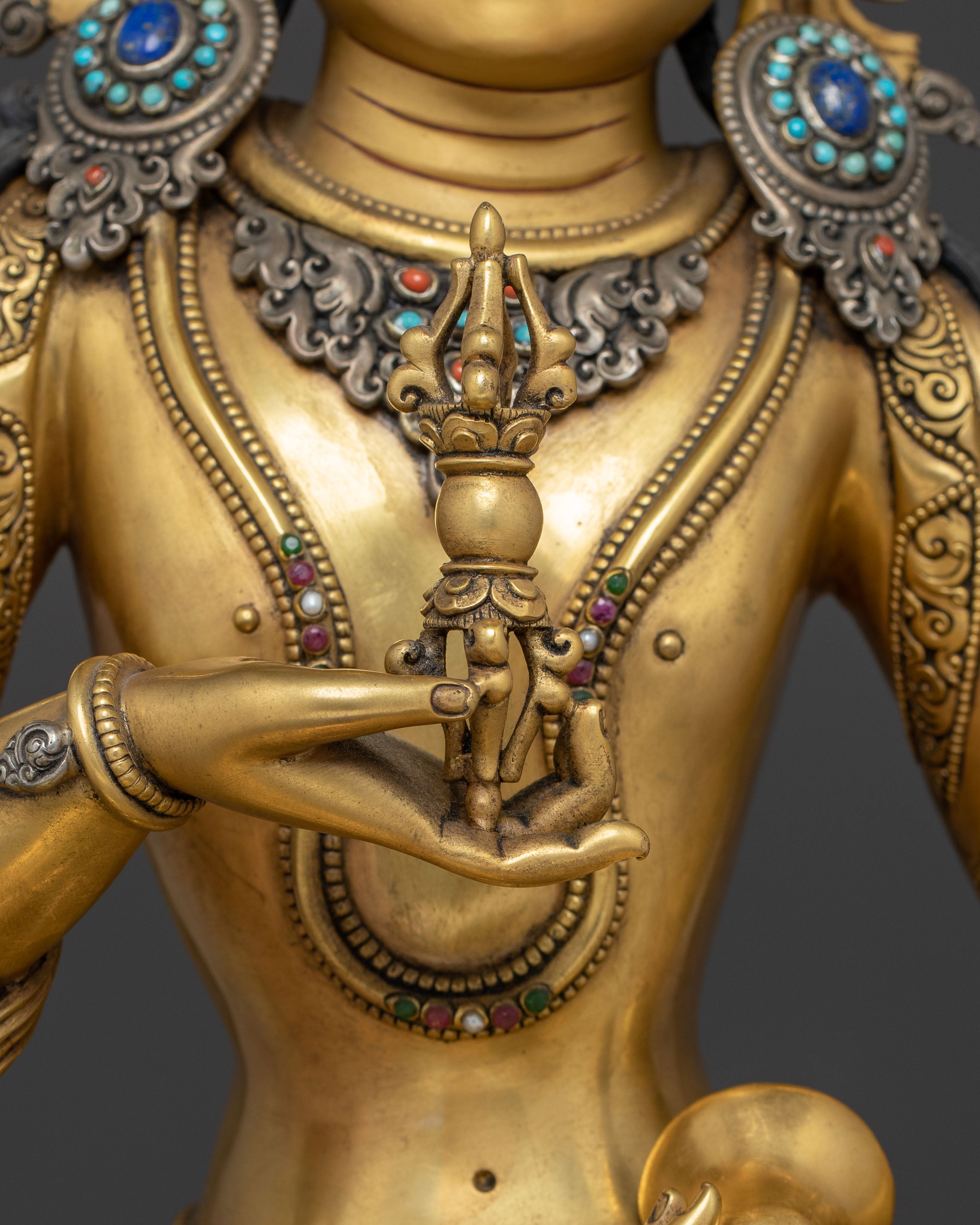 Golden Vajrasattva Symbol of Purification Statue | Tantric Buddhist Deity