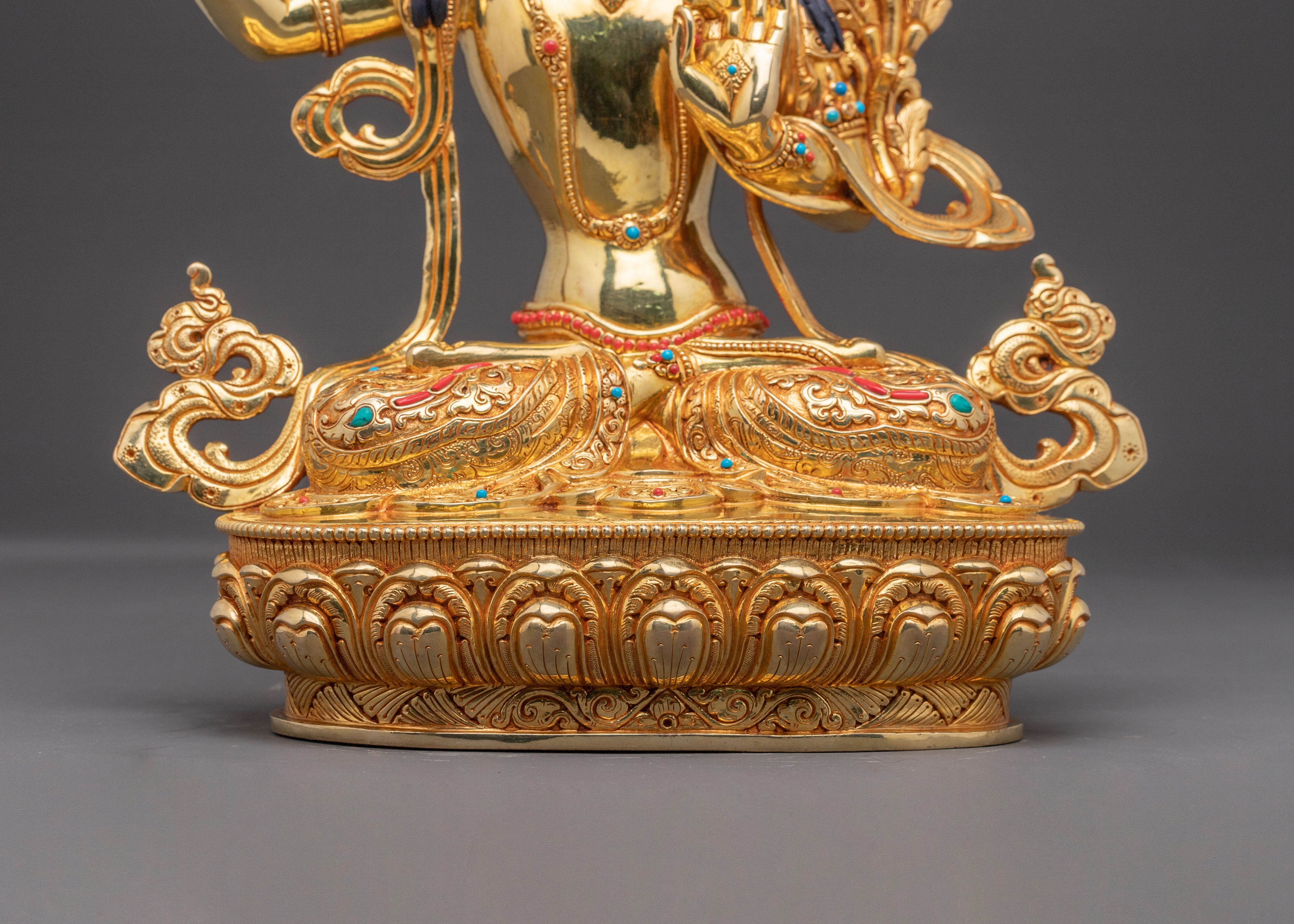 Manjushri Wisdom Icon Statue| Handcrafted Copper Wisdom Deity