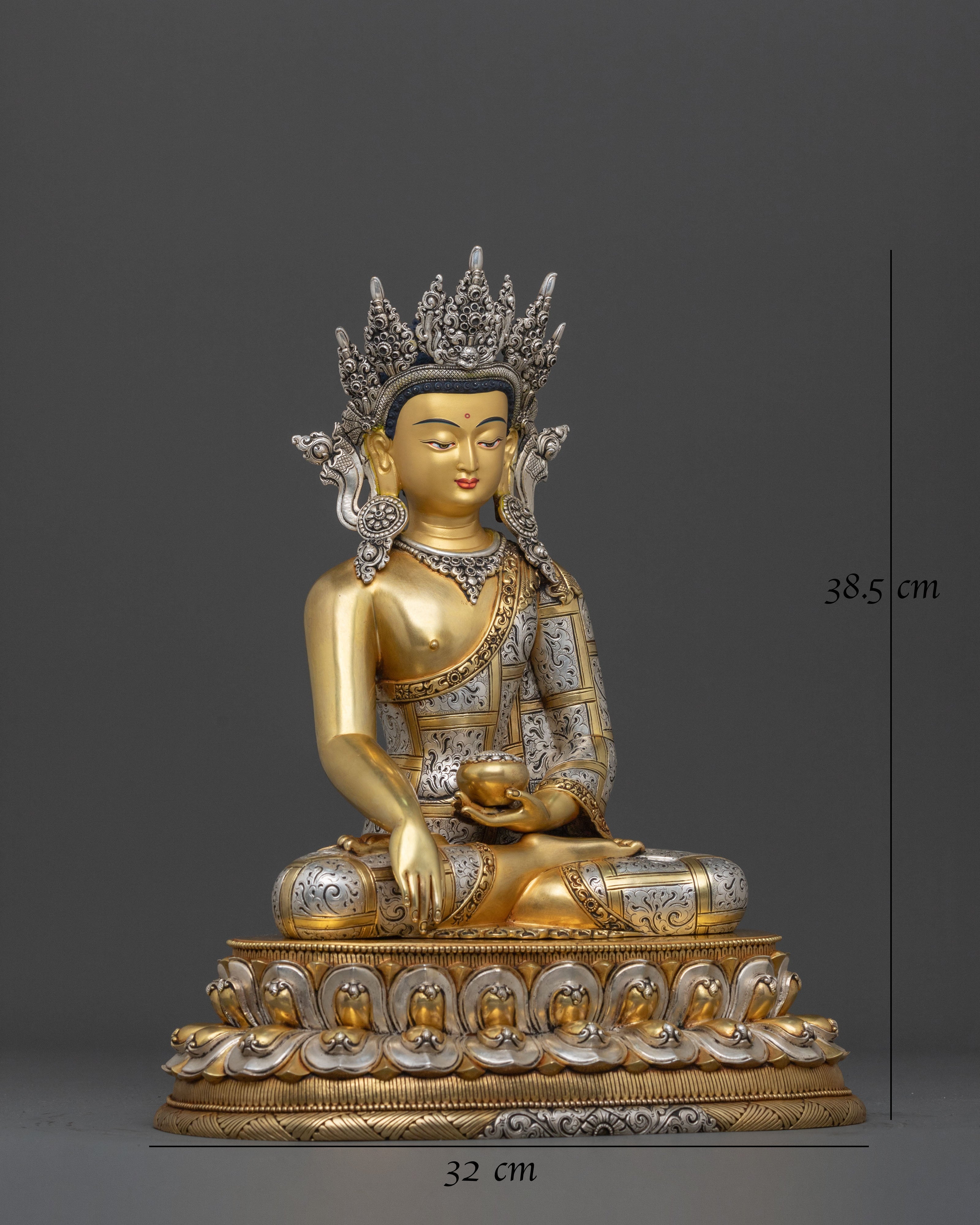 Tibetan Crown Shakyamuni Buddha Sculpture