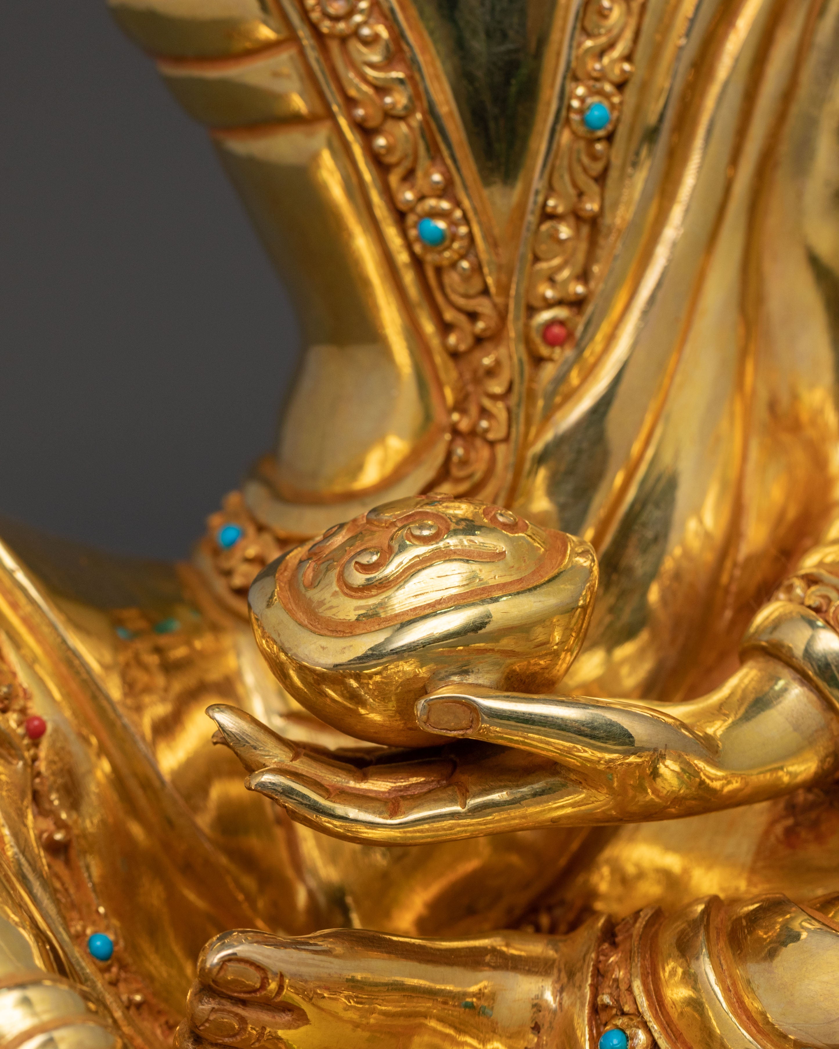 Milarepa Meditation Statue | 24K Gold Gilded