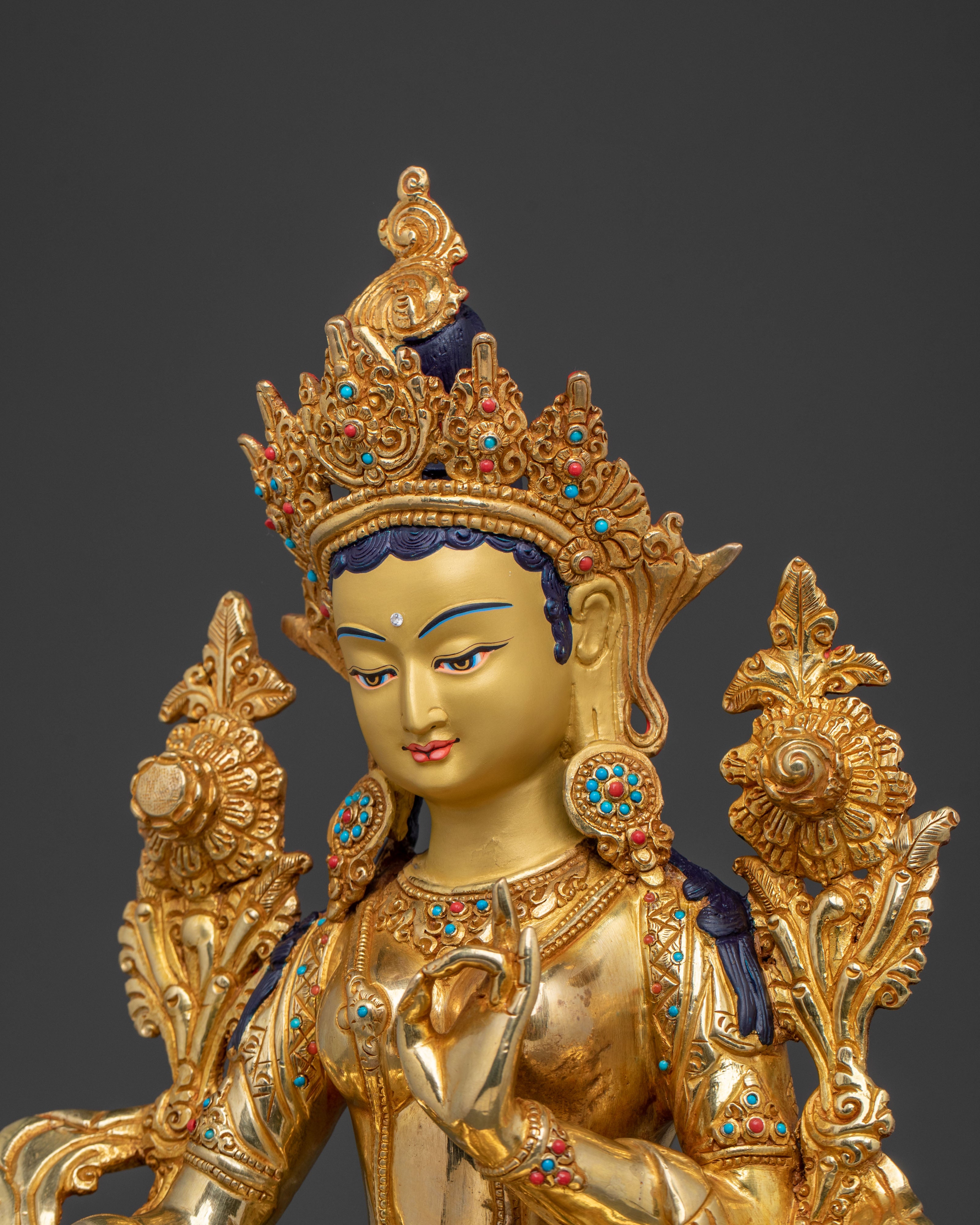 Handcrafted Green Tara Copper Statue | Symbol of Compassion