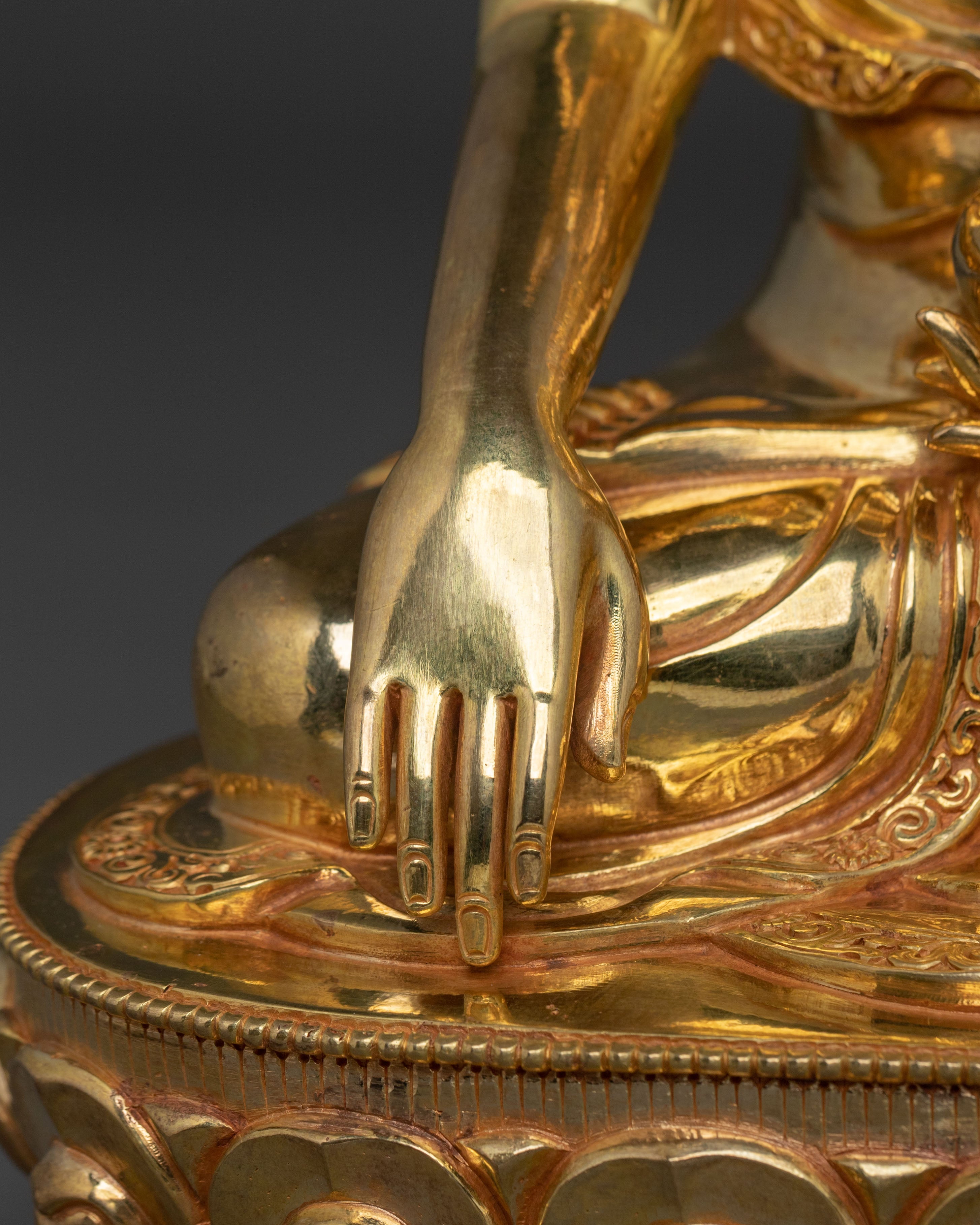Hand Carved Gautama Buddha Statue | Tibetan Buddhist Altar Decor