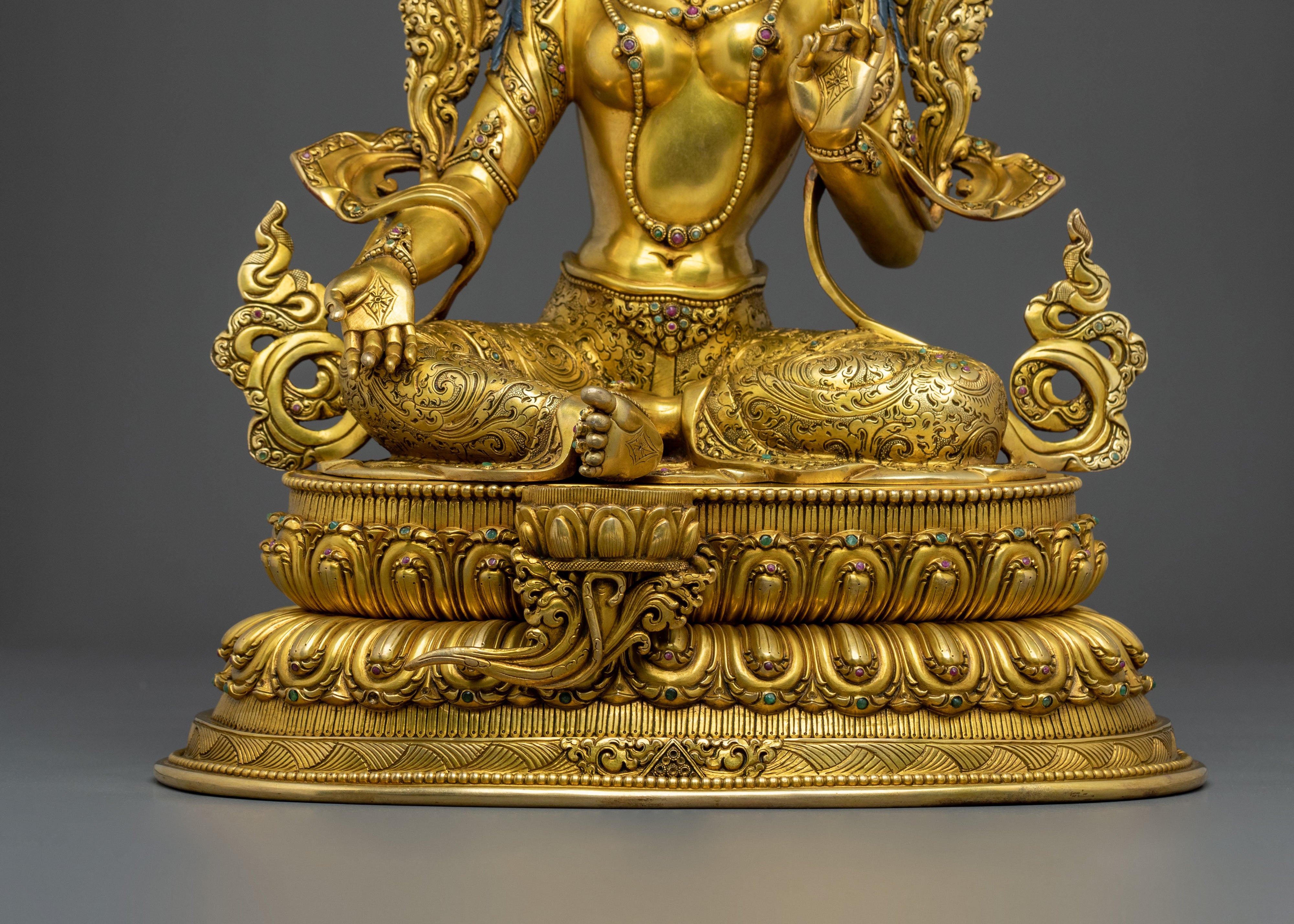 Tibetan Goddess Green Tara Statue | Buddhist Shrine