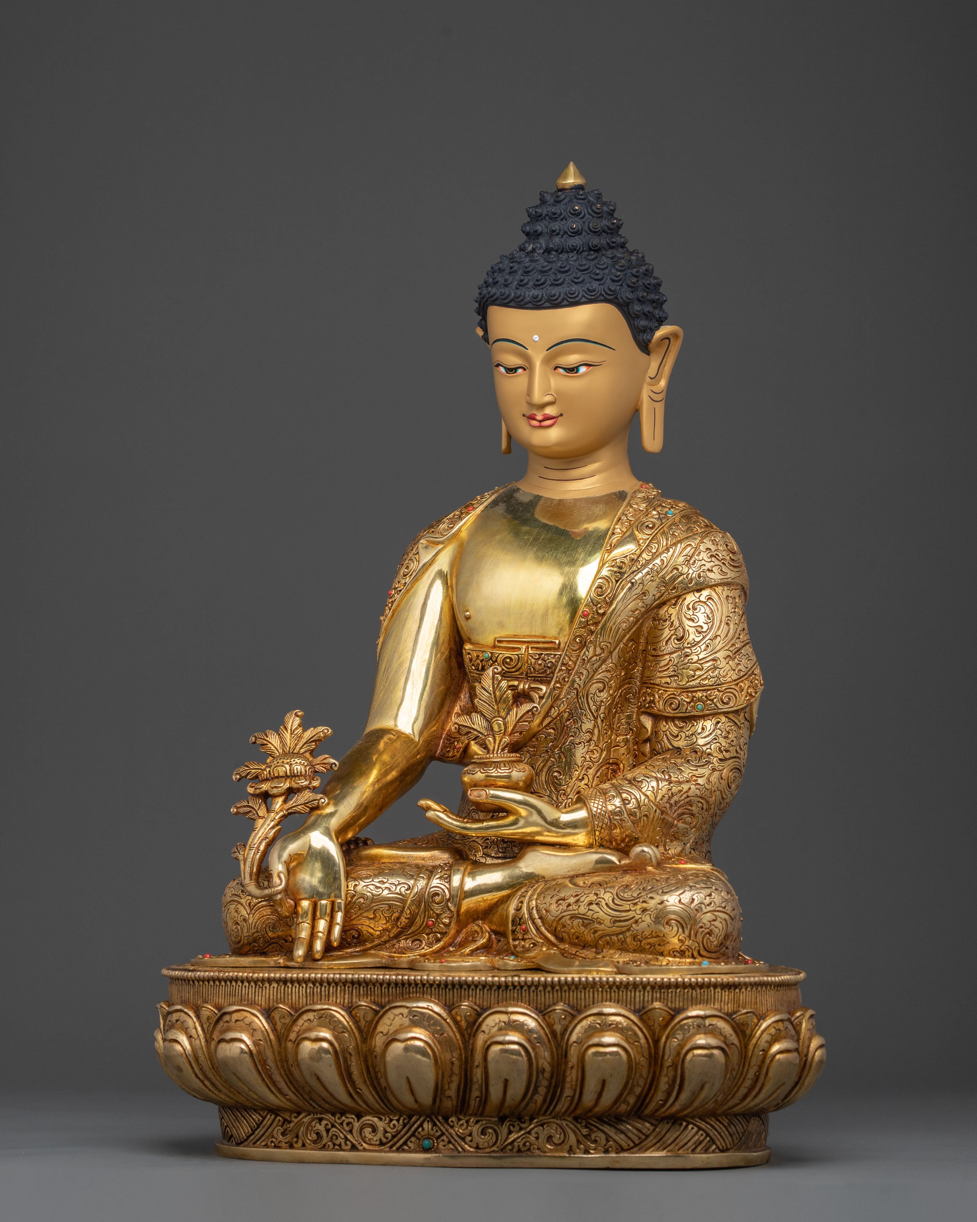 Medicine Buddha Golden Statue | Spiritual Healing