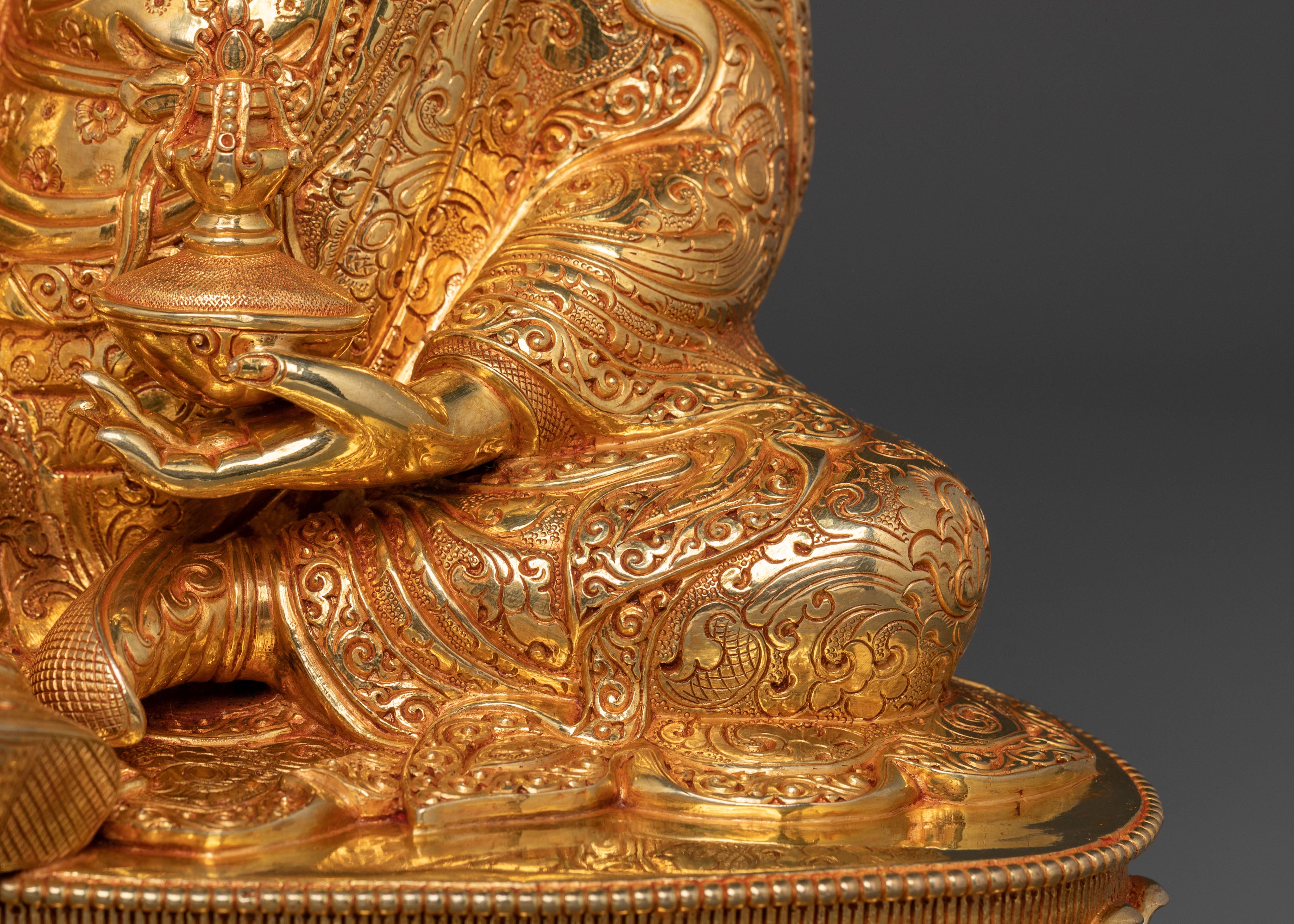 Himalayan Guru Padmasambhava Statue | 24K Gold Glided